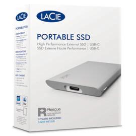 LaCie Portable - USB Type-C External SSD in Silver - 2 TB - Image 2