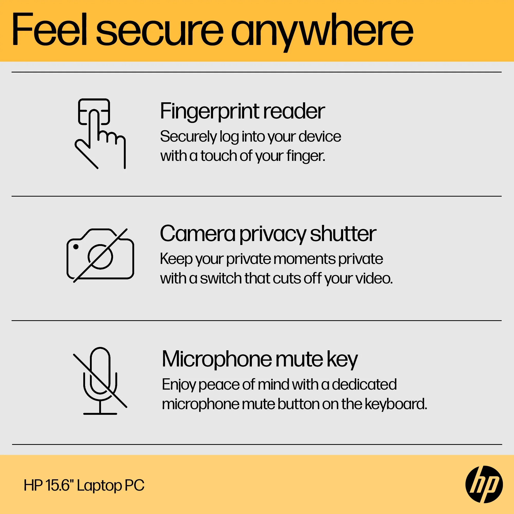 HP 15-FC0018NA Laptop - 39.6 cm (15.6") - AMD Ryzen™ 3 7320U - 4 GB LPDDR5-SDRAM - 128 GB SSD - Wi-Fi 6 - Windows 11 Home in S mode - Black - Image 13