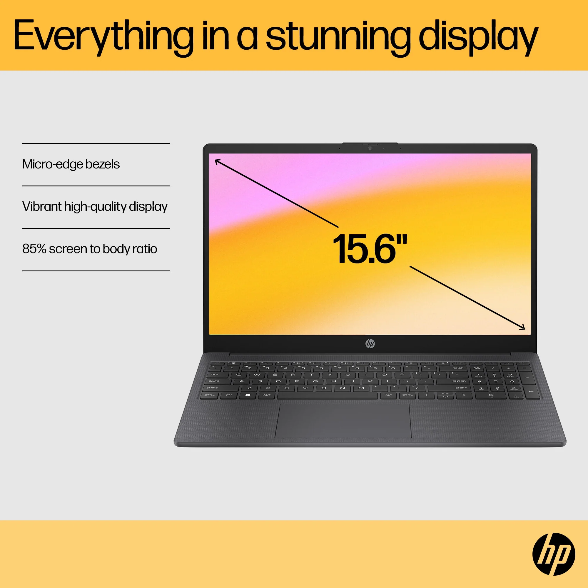 HP 15-FC0018NA Laptop - 39.6 cm (15.6") - AMD Ryzen™ 3 7320U - 4 GB LPDDR5-SDRAM - 128 GB SSD - Wi-Fi 6 - Windows 11 Home in S mode - Black - Image 16