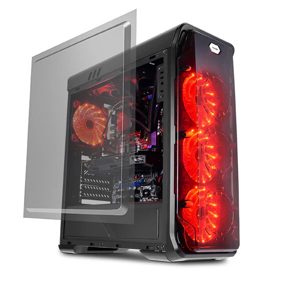 LC-Power Gaming 988B - Red Typhoon Midi Tower in Black - Image 2
