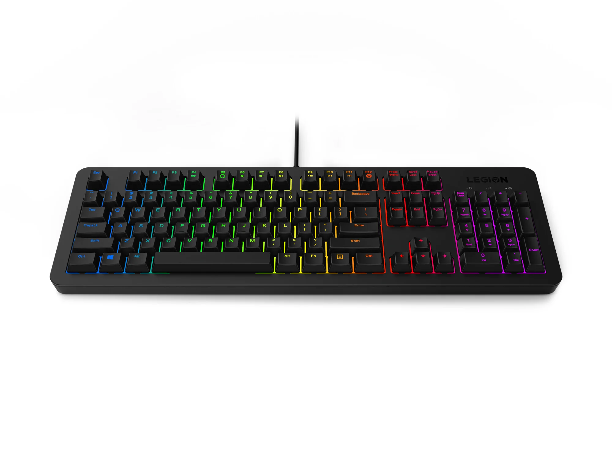 Lenovo Legion K300 RGB - USB Wired RGB Membrane Gaming Keyboard in Black (QWERTY UK) - Image 2