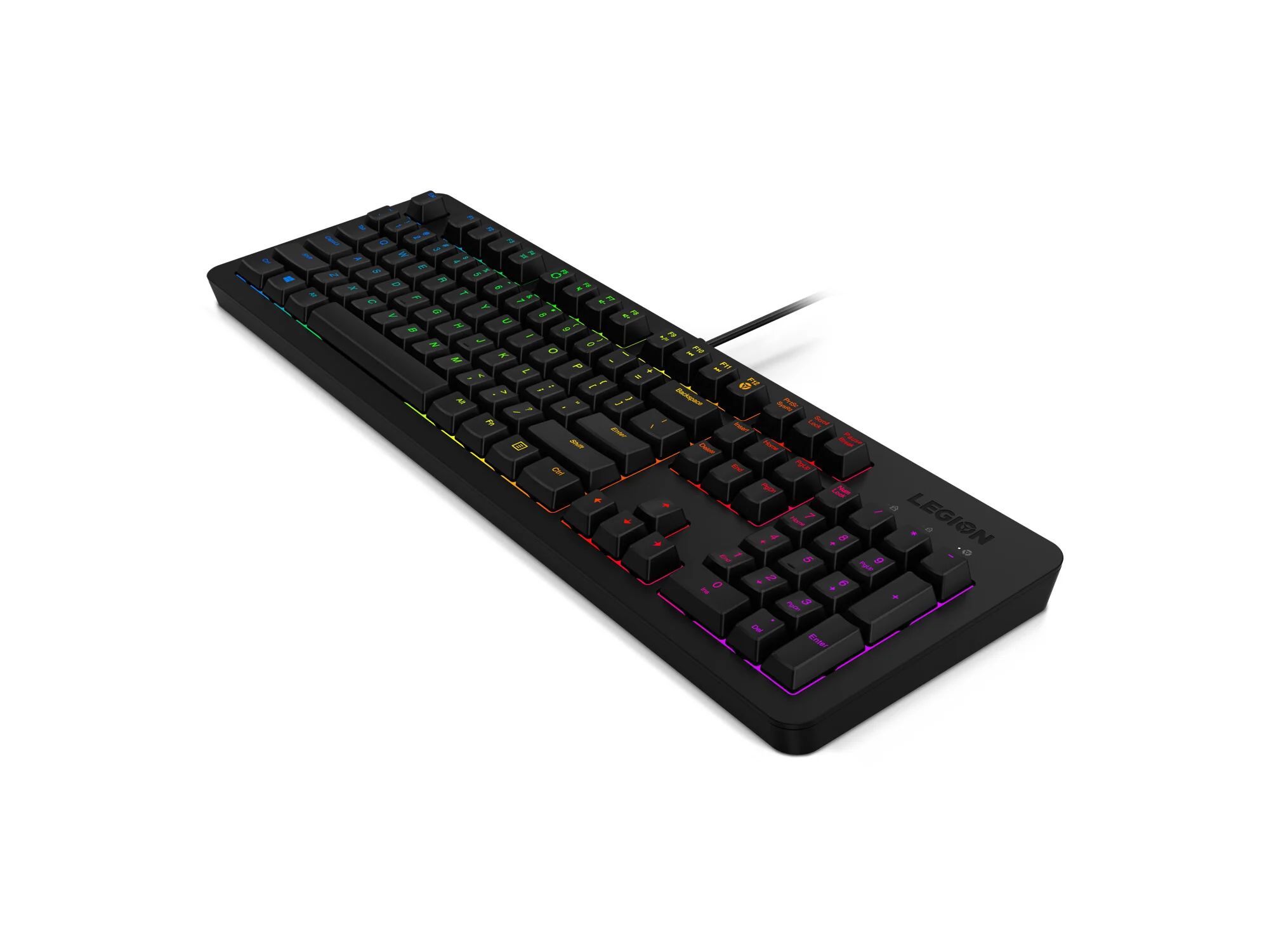 Lenovo Legion K300 RGB - USB Wired RGB Membrane Gaming Keyboard in Black (QWERTY UK) - Image 4
