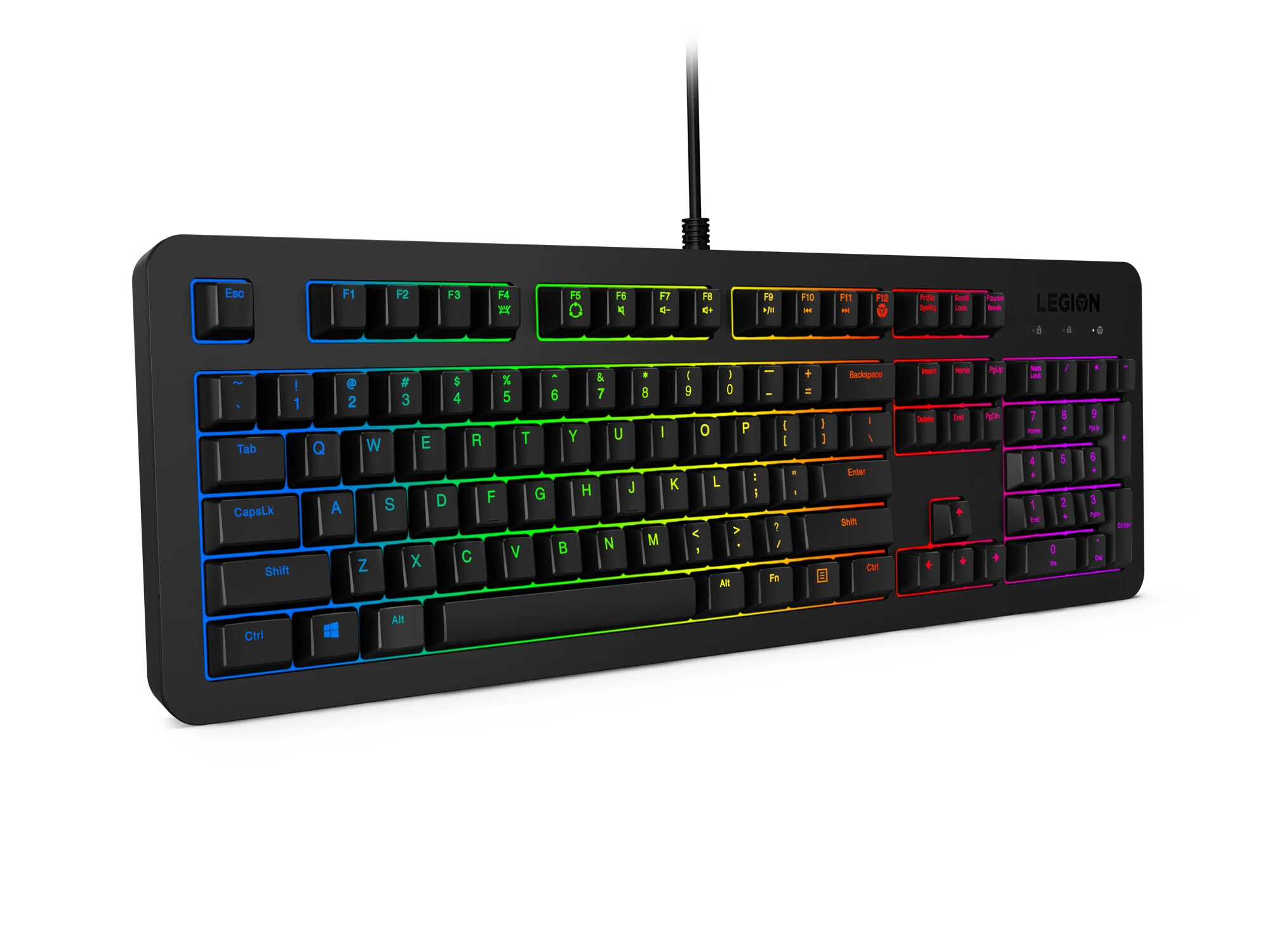 Lenovo Legion K300 RGB - USB Wired RGB Membrane Gaming Keyboard in Black (QWERTY UK) - Image 6