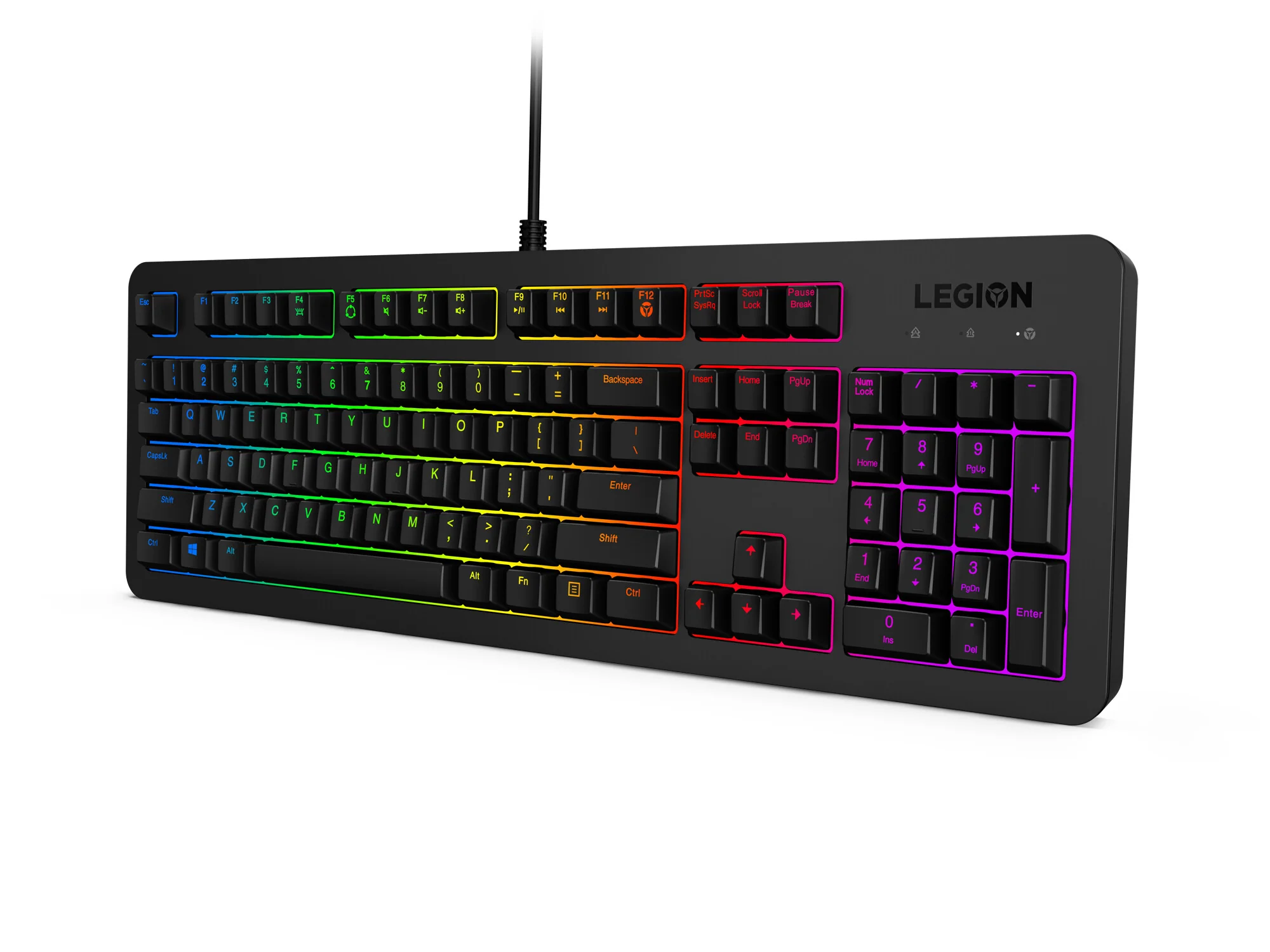 Lenovo Legion K300 RGB - USB Wired RGB Membrane Gaming Keyboard in Black (QWERTY UK) - Image 7