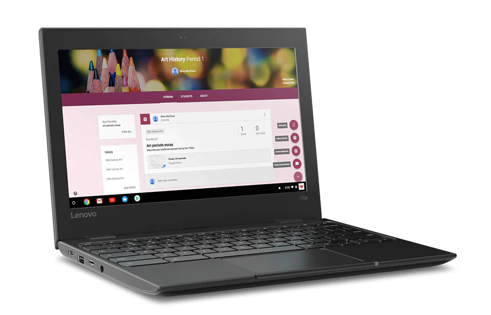 Lenovo 100e Chromebook - 29.5 cm (11.6") - Intel® Celeron® N N4020 - 4 GB LPDDR4-SDRAM - 32 GB eMMC - Wi-Fi 5 - ChromeOS - Black - Image 3
