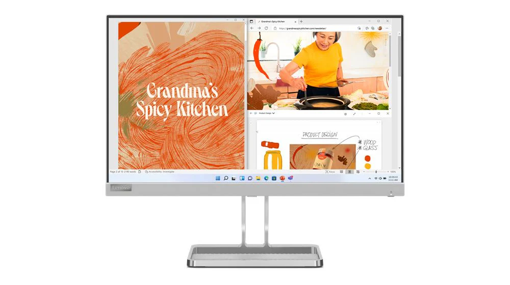 Lenovo L22i-40 computer monitor 54.6 cm (21.5") 1920 x 1080 pixels Full HD Grey