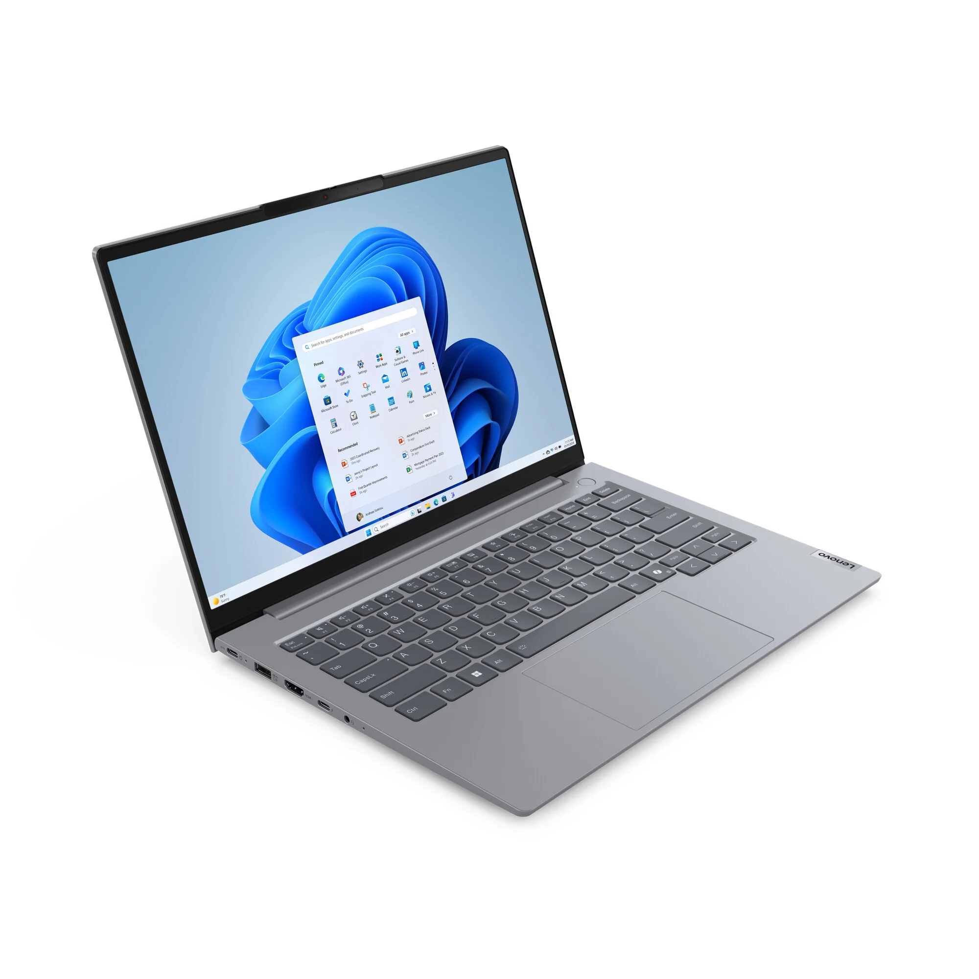 Lenovo ThinkBook 14 Laptop - 35.6 cm (14") - Intel Core Ultra 5 125U - 16 GB DDR5-SDRAM - 256 GB SSD - Wi-Fi 6E - Windows 11 Pro - Grey - Image 2