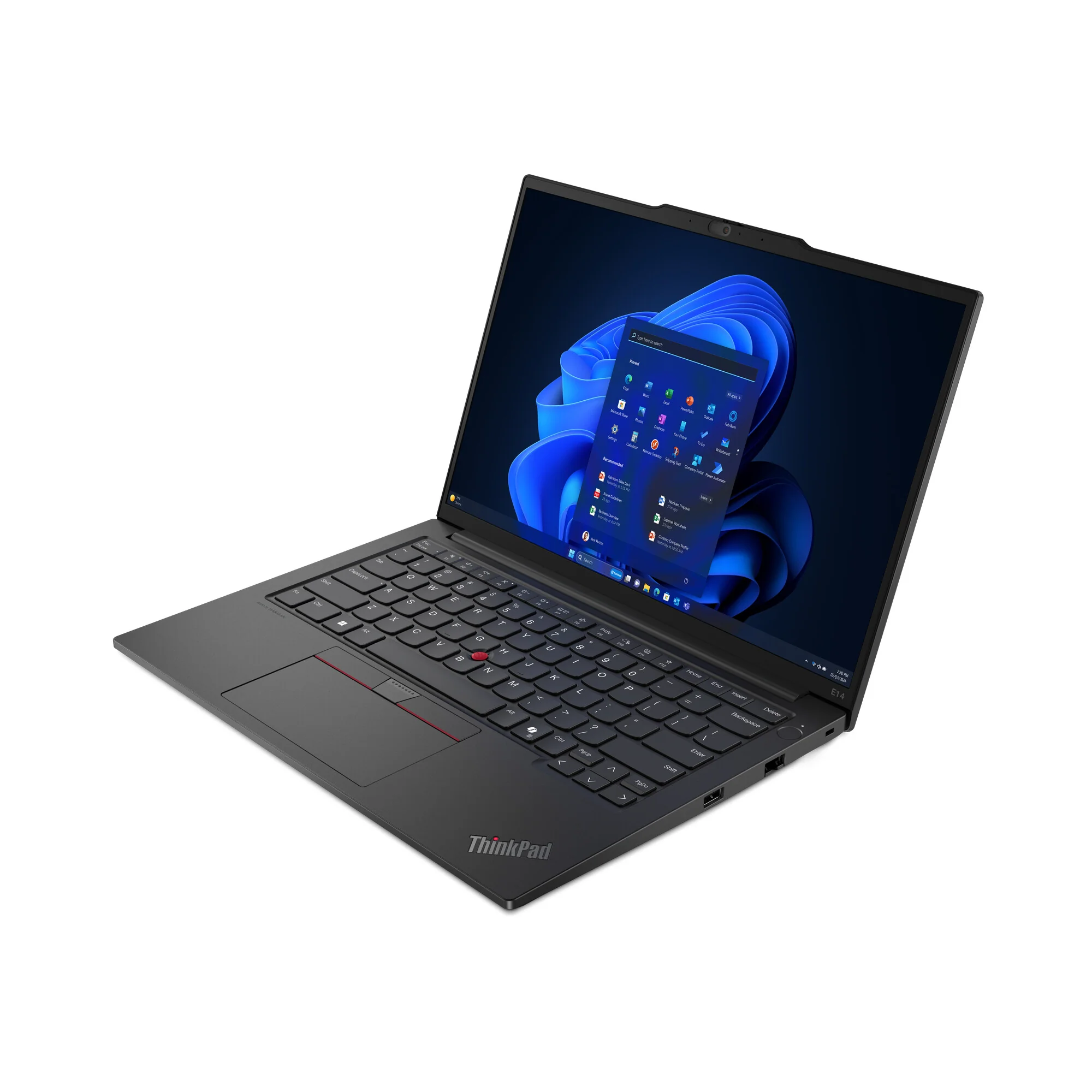 Lenovo ThinkPad E14 Laptop - 35.6 cm (14") - AMD Ryzen™ 7 7735HS - 16 GB DDR5-SDRAM - 512 GB SSD - Wi-Fi 6E - Windows 11 Pro - Black - Image 2