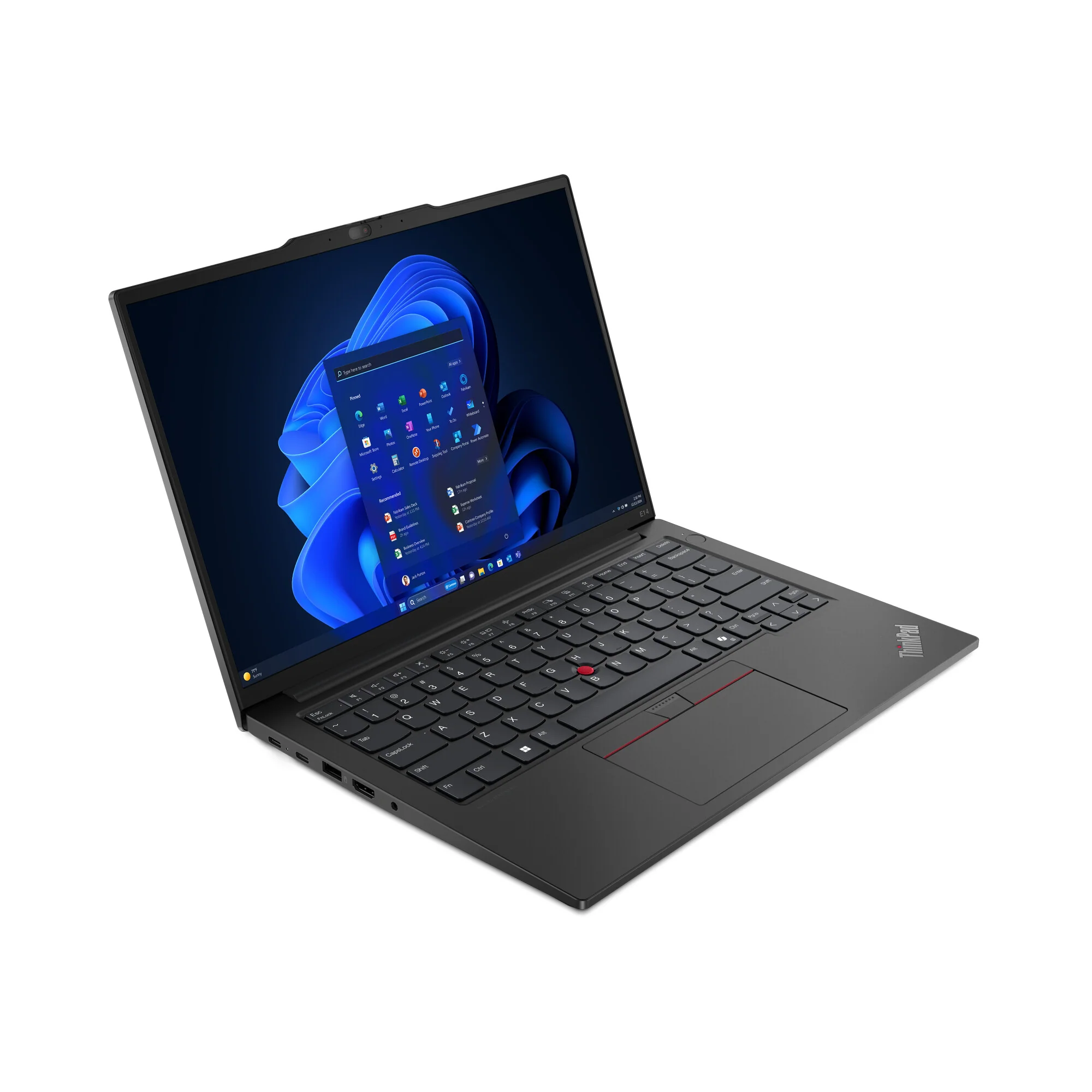 Lenovo ThinkPad E14 Laptop - 35.6 cm (14") - AMD Ryzen™ 7 7735HS - 16 GB DDR5-SDRAM - 512 GB SSD - Wi-Fi 6E - Windows 11 Pro - Black - Image 3