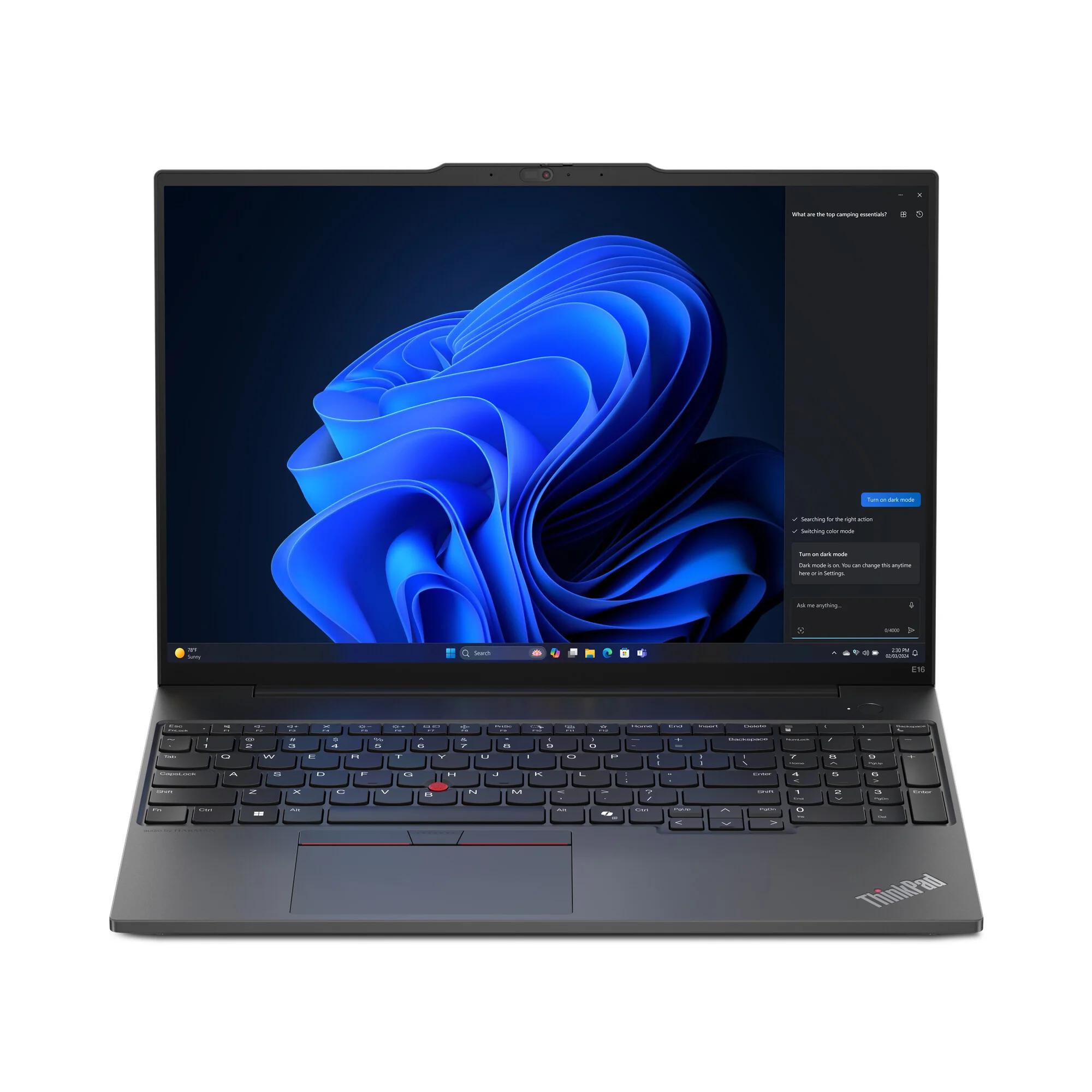 Lenovo ThinkPad E16 Gen 2 Laptop - 40.6 cm (16") - Intel Core Ultra 7 155H - 16 GB DDR5-SDRAM - 512 GB SSD - Wi-Fi 6E - Windows 11 Pro - Black - Image 12