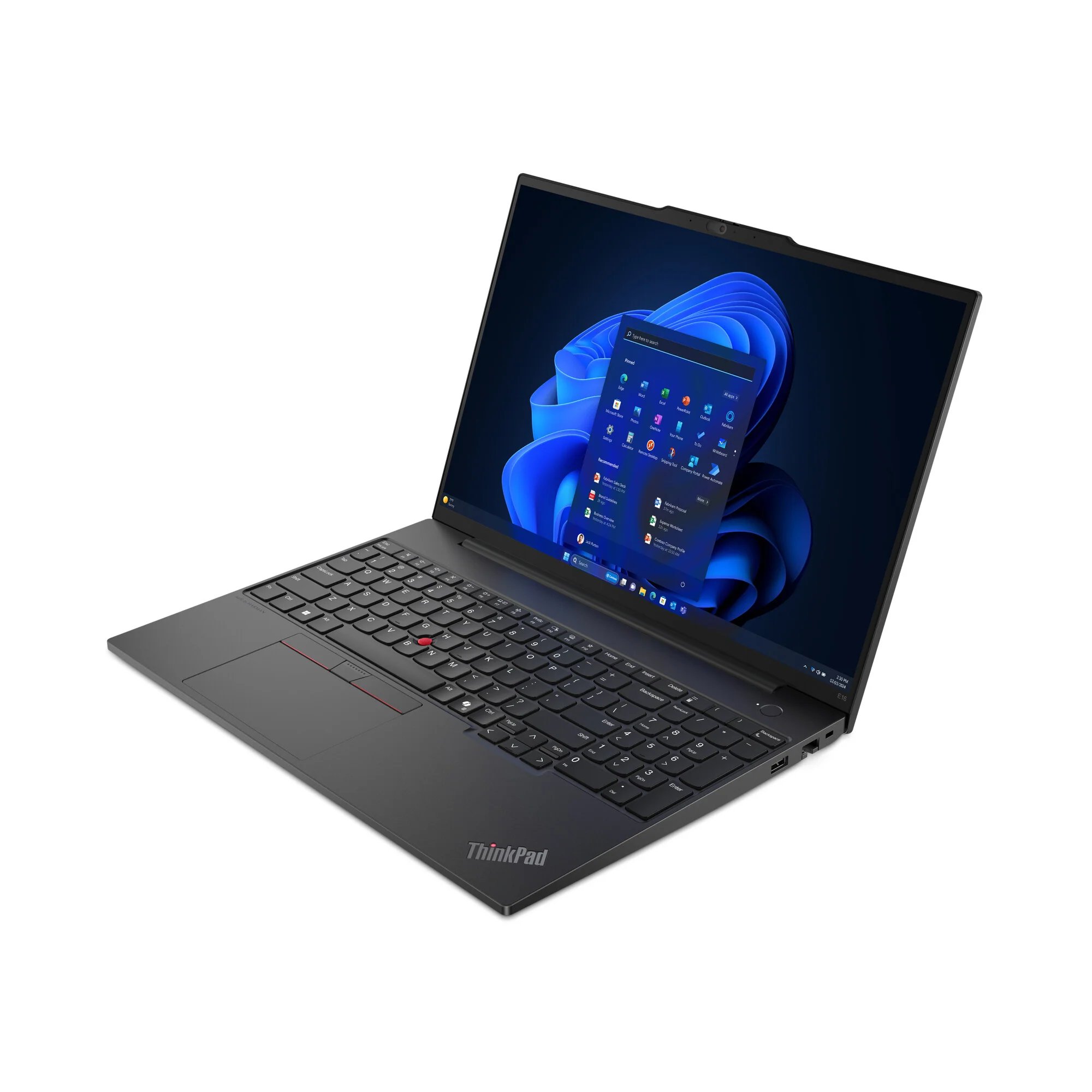 Lenovo ThinkPad E16 Gen 2 Laptop - 40.6 cm (16") - Intel Core Ultra 7 155H - 16 GB DDR5-SDRAM - 512 GB SSD - Wi-Fi 6E - Windows 11 Pro - Black - Image 2