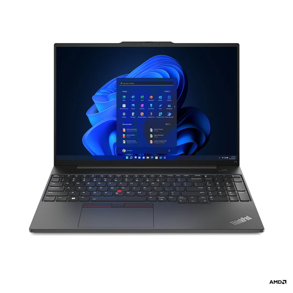 Lenovo ThinkPad E16 16" Laptop - AMD Ryzen 7 7730U - 16 GB DDR4-SDRAM - 512 GB SSD - Windows 11 Pro - Black
