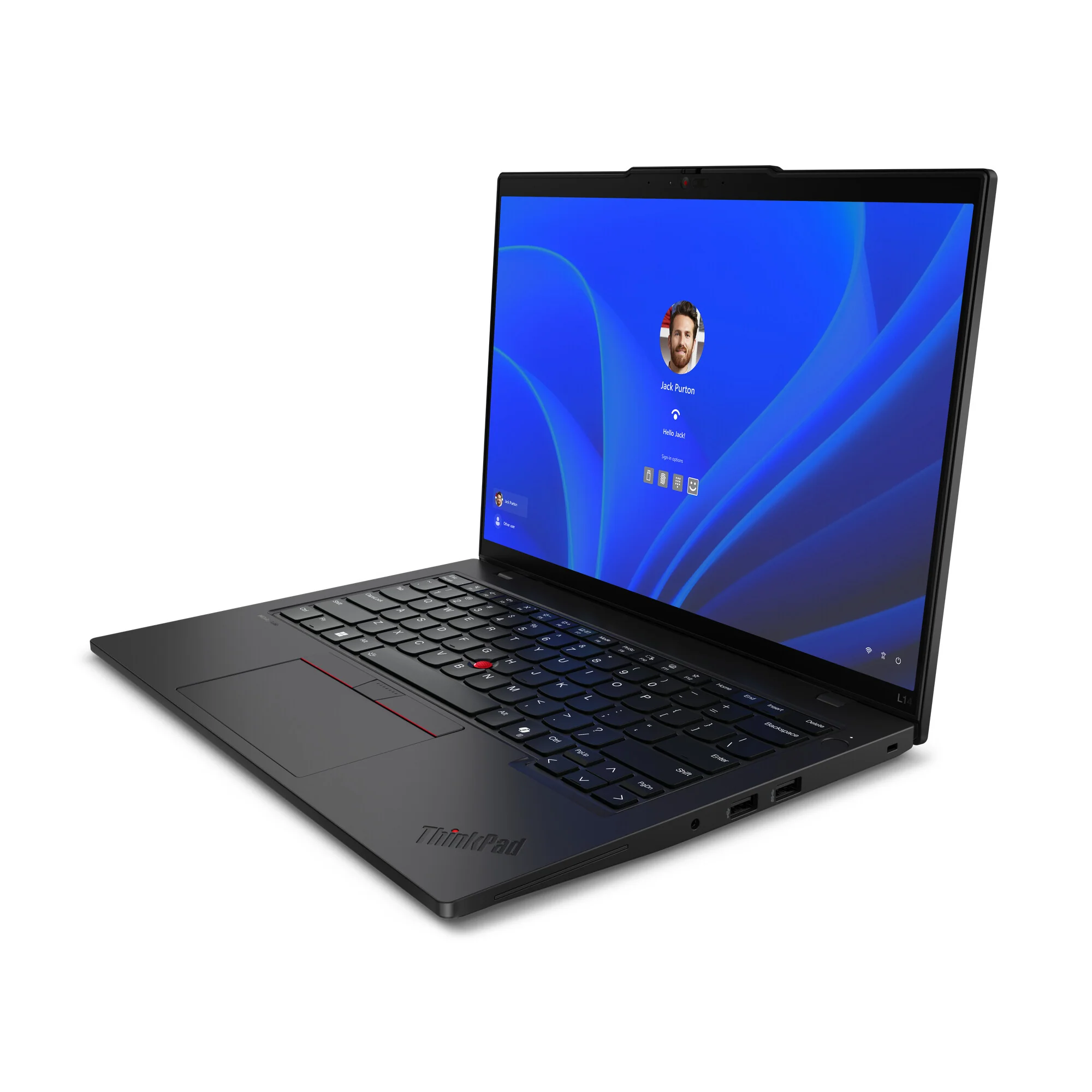 Lenovo ThinkPad L14 Laptop - 35.6 cm (14") - Intel Core Ultra 7 155U - 16 GB DDR5-SDRAM - 512 GB SSD - Wi-Fi 6E - No OS - Black - Image 4