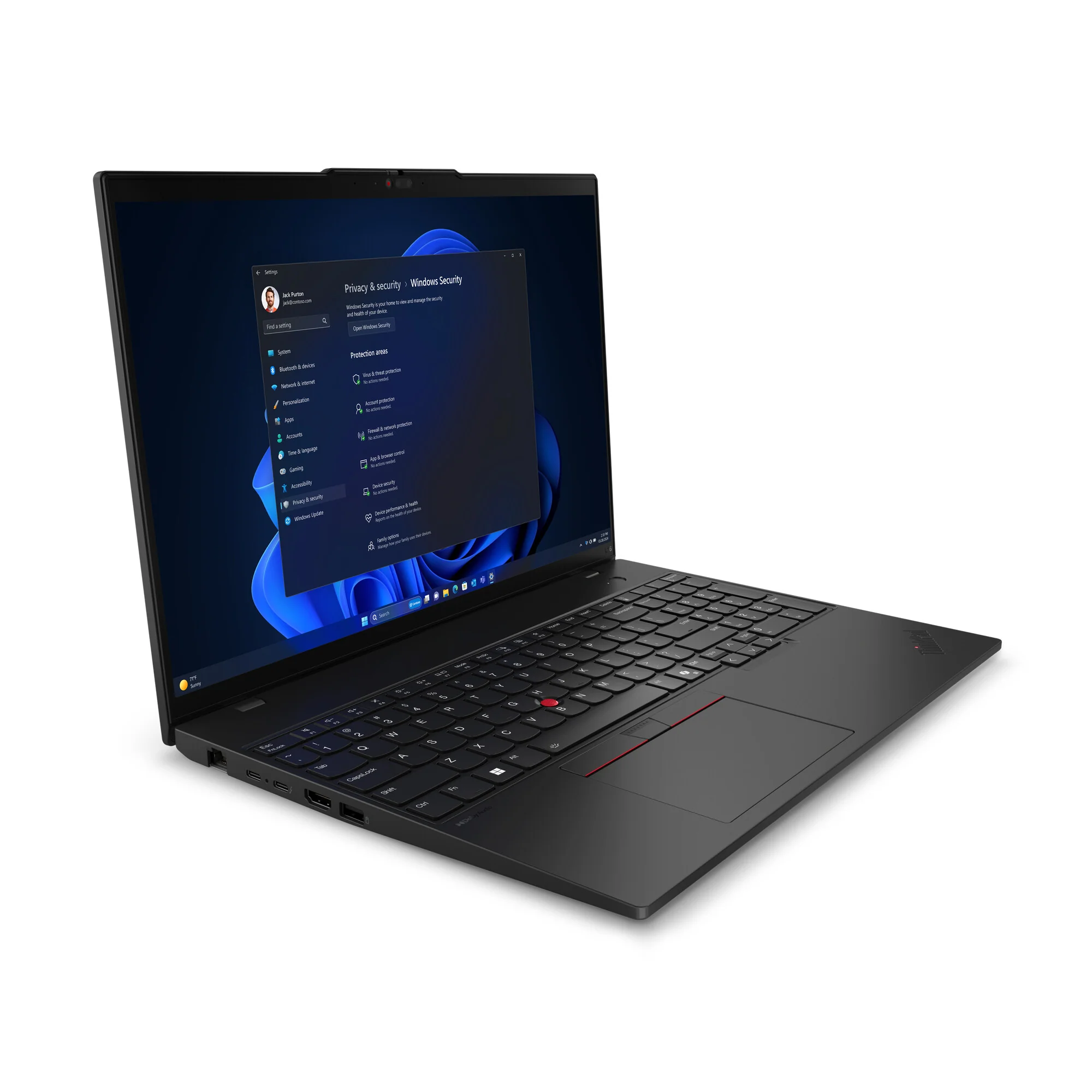 Lenovo ThinkPad L16 Laptop - 40.6 cm (16") - Intel Core Ultra 7 155U - 16 GB DDR5-SDRAM - 512 GB SSD - Wi-Fi 6E - Windows 11 Pro - Black - Image 5