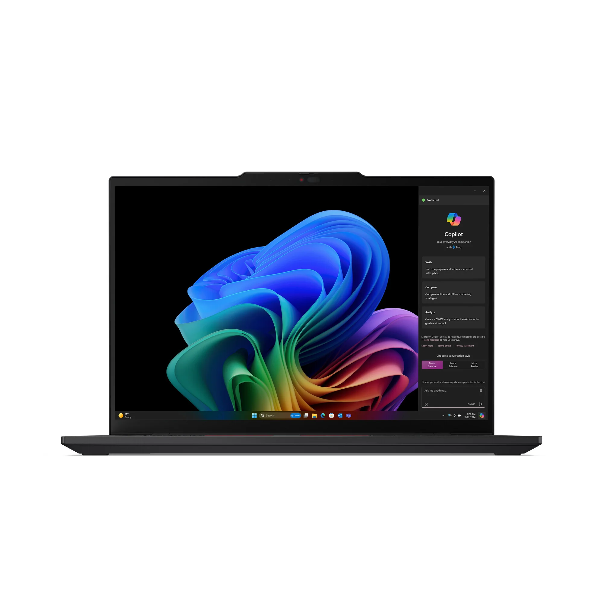 Lenovo ThinkPad T14s Gen 6 Laptop - 35.6 cm (14") - Qualcomm Snapdragon X1E-78-100 - 32 GB LPDDR5x-SDRAM - 1 TB SSD - Wi-Fi 7 - Windows 11 Pro - Black - Image 2