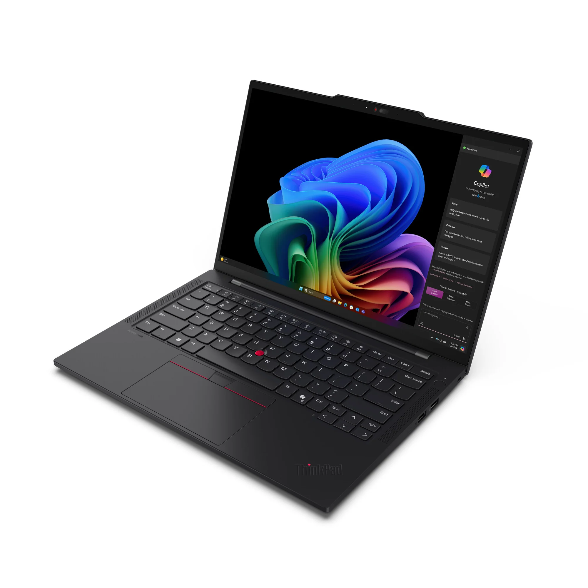 Lenovo ThinkPad T14s Gen 6 Laptop - 35.6 cm (14") - Qualcomm Snapdragon X1E-78-100 - 32 GB LPDDR5x-SDRAM - 1 TB SSD - Wi-Fi 7 - Windows 11 Pro - Black - Image 8