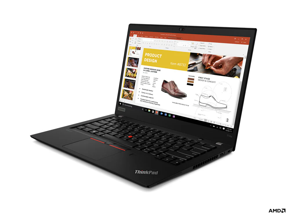 Lenovo ThinkPad T14s Laptop - 35.6 cm (14") - AMD Ryzen™ 5 PRO 4650U - 8 GB DDR4-SDRAM - 256 GB SSD - Wi-Fi 6 - Windows 11 Pro - Black - Image 3