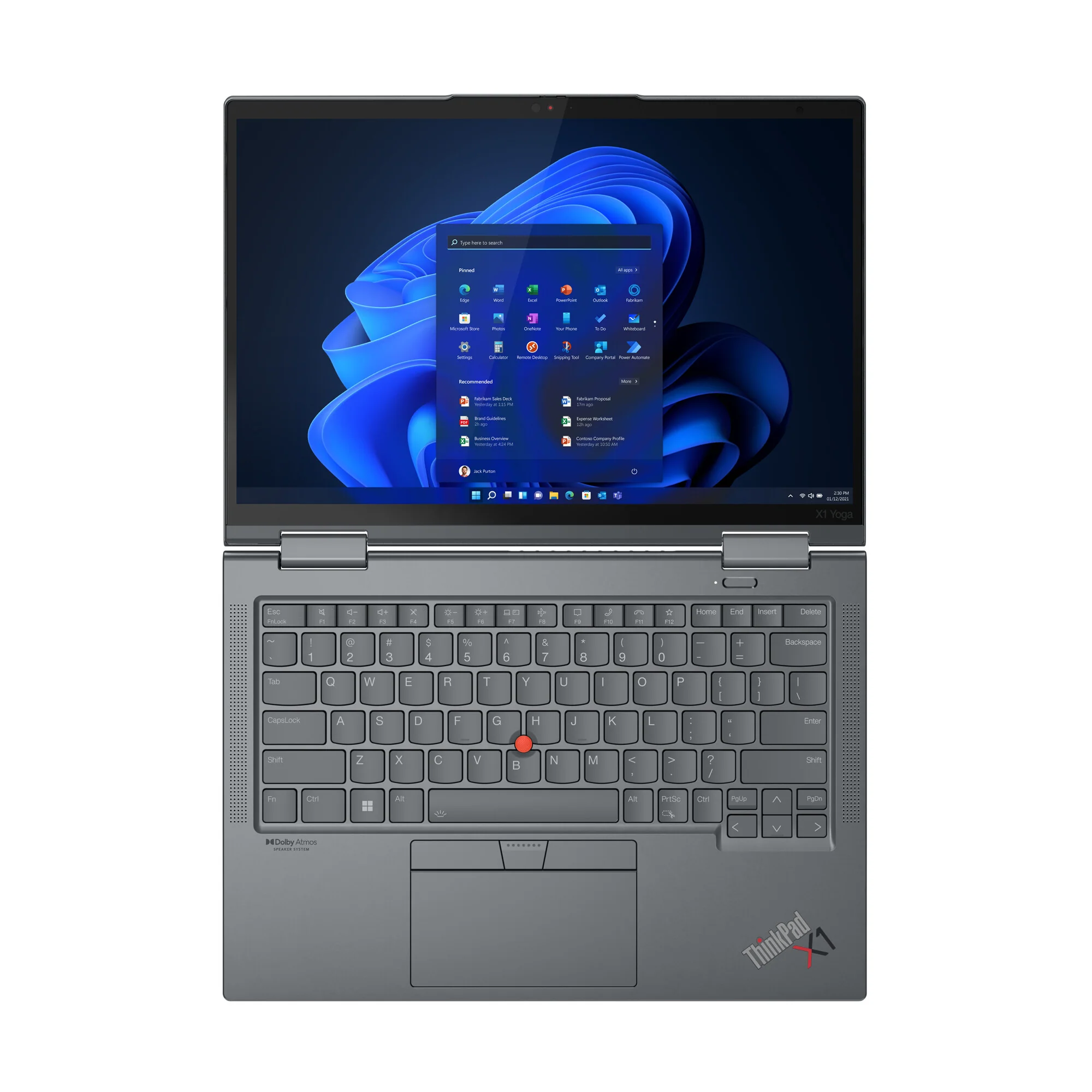 Lenovo ThinkPad X1 Yoga Gen 7 Hybrid (2-in-1) - 35.6 cm (14") - Touchscreen - Intel® Core™ i5-1240P - 16 GB LPDDR5-SDRAM - 256 GB SSD - Wi-Fi 6E - Windows 11 Pro - Grey - Image 13