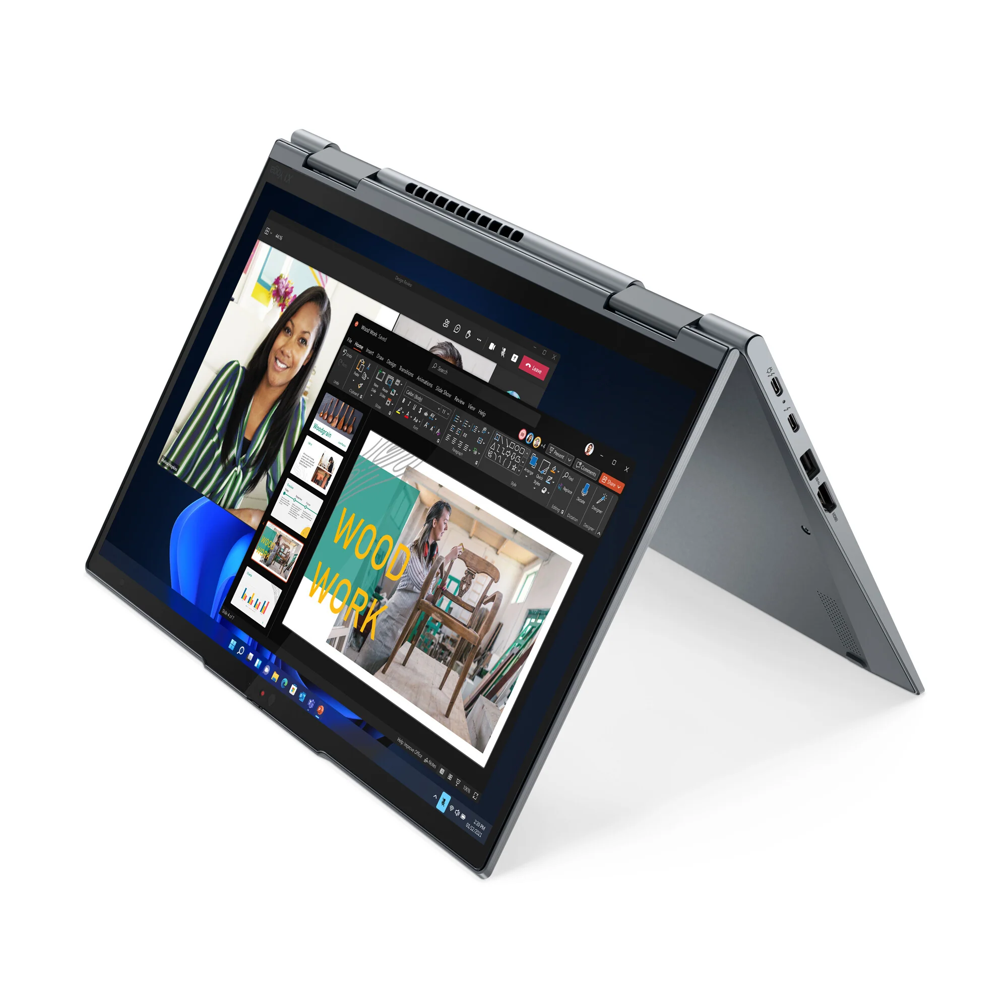 Lenovo ThinkPad X1 Yoga Gen 7 Hybrid (2-in-1) - 35.6 cm (14") - Touchscreen - Intel® Core™ i5-1240P - 16 GB LPDDR5-SDRAM - 256 GB SSD - Wi-Fi 6E - Windows 11 Pro - Grey - Image 4