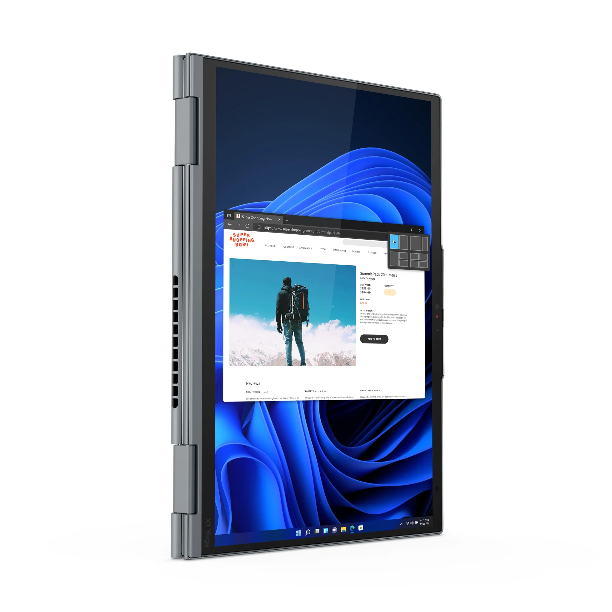 Lenovo ThinkPad X1 Yoga Gen 7 Hybrid (2-in-1) - 35.6 cm (14") - Touchscreen - Intel® Core™ i5-1240P - 16 GB LPDDR5-SDRAM - 256 GB SSD - Wi-Fi 6E - Windows 11 Pro - Grey - Image 9