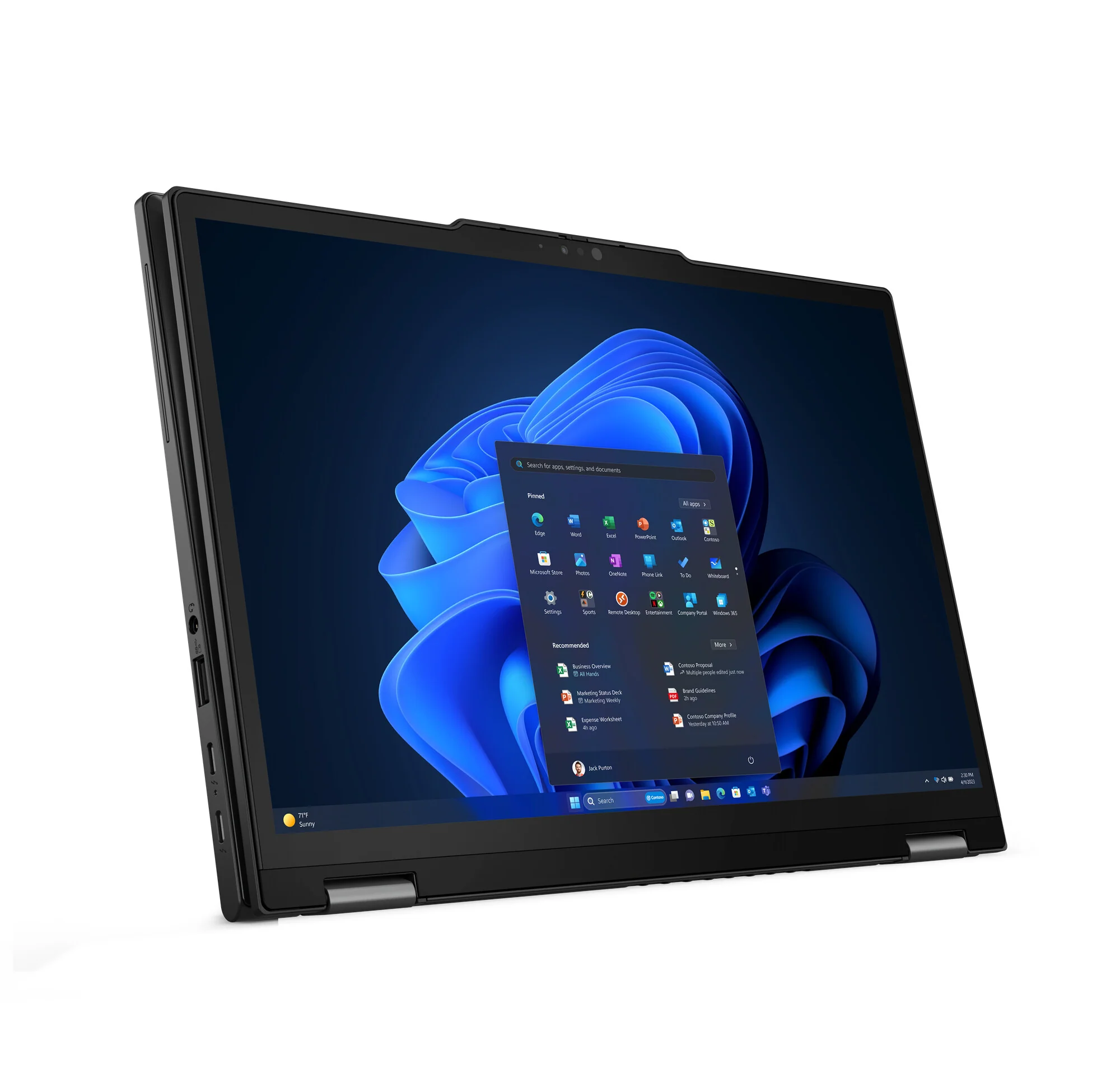 Lenovo ThinkPad X13 Hybrid (2-in-1) - 33.8 cm (13.3") - Touchscreen - Intel Core Ultra 5 125U - 16 GB LPDDR5x-SDRAM - 512 GB SSD - Wi-Fi 6E (802.11ax) - Windows 11 Pro - Black - Image 11