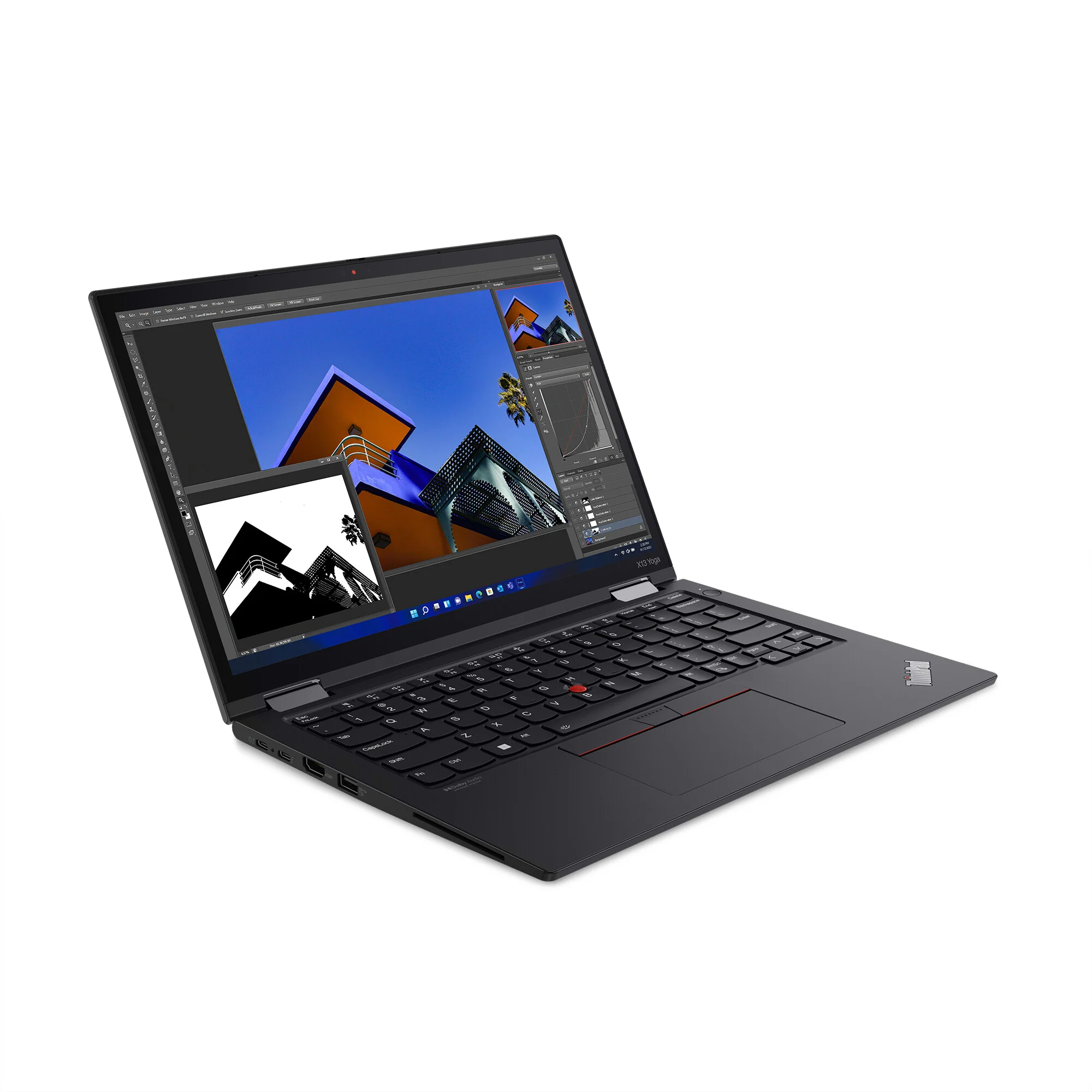 Lenovo ThinkPad X13 Yoga Gen 3 Hybrid (2-in-1) - 33.8 cm (13.3") - Touchscreen - Intel® Core™ i5-1235U - 16 GB LPDDR4x-SDRAM - 256 GB SSD - Wi-Fi 6E - Windows 11 Pro - Black - Image 3