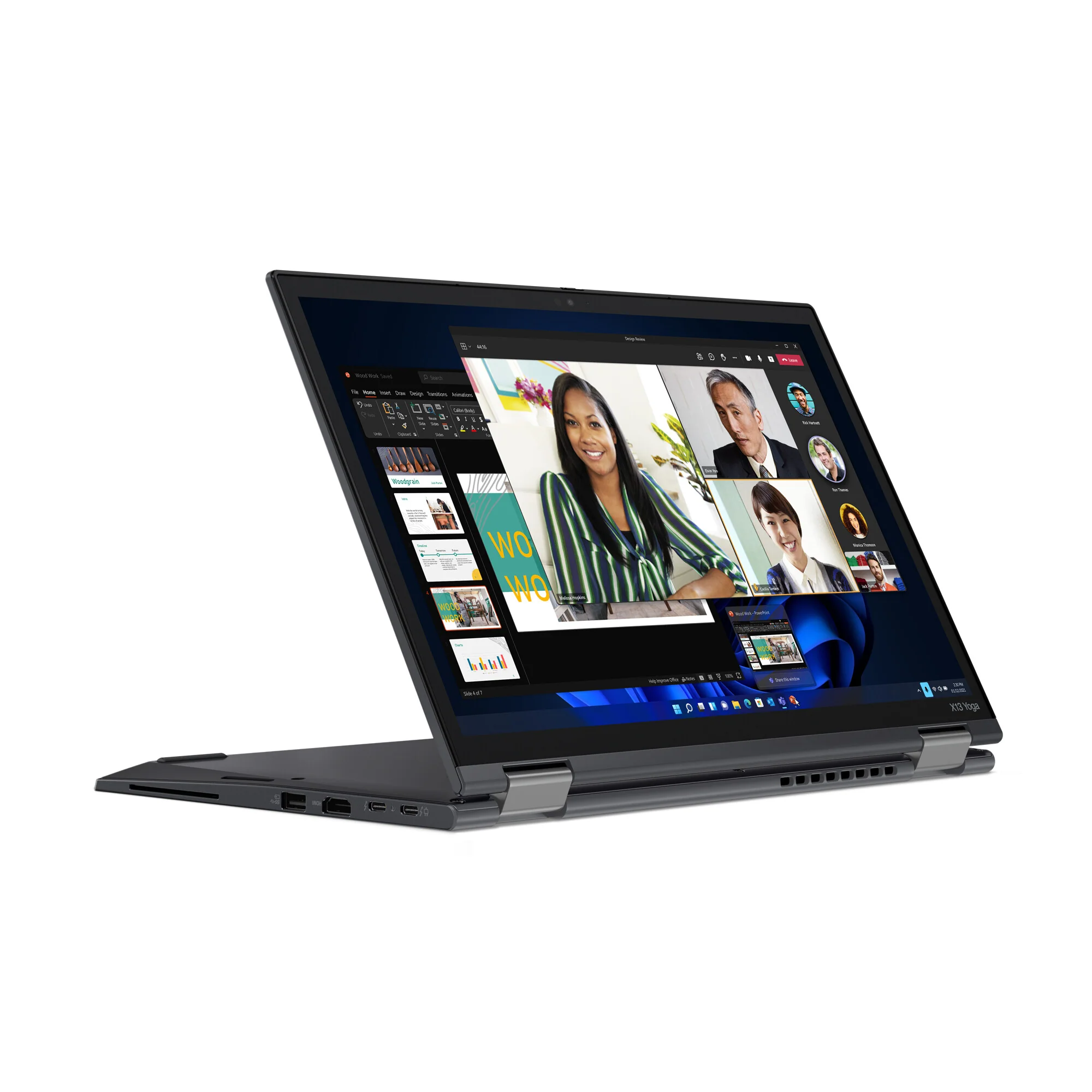 Lenovo ThinkPad X13 Yoga Gen 3 Hybrid (2-in-1) - 33.8 cm (13.3") - Touchscreen - Intel® Core™ i7-1255U - 16 GB LPDDR4x-SDRAM - 512 GB SSD - Wi-Fi 6E - Windows 11 Pro - Black - Image 2