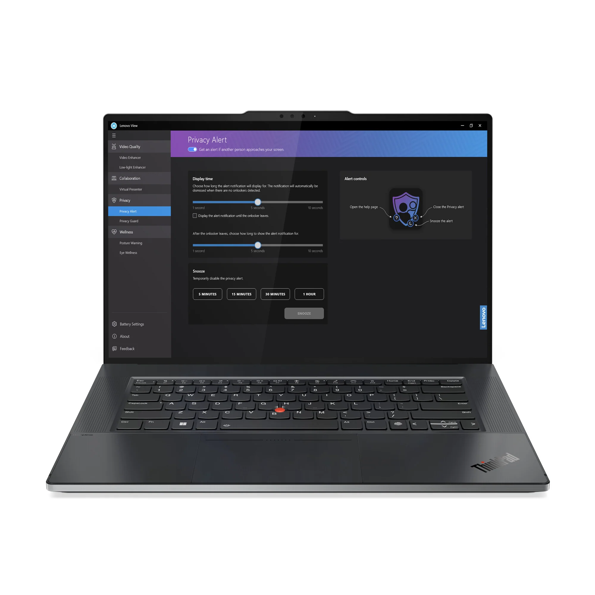 Lenovo ThinkPad Z16 (Gen 2) Laptop - 40.6 cm (16") - Touchscreen - AMD Ryzen™ 7 7840HS - 32 GB LPDDR5x-SDRAM - 1 TB SSD - AMD Radeon RX 6550M - Wi-Fi 6E - Windows 11 Pro - Grey - Image 3