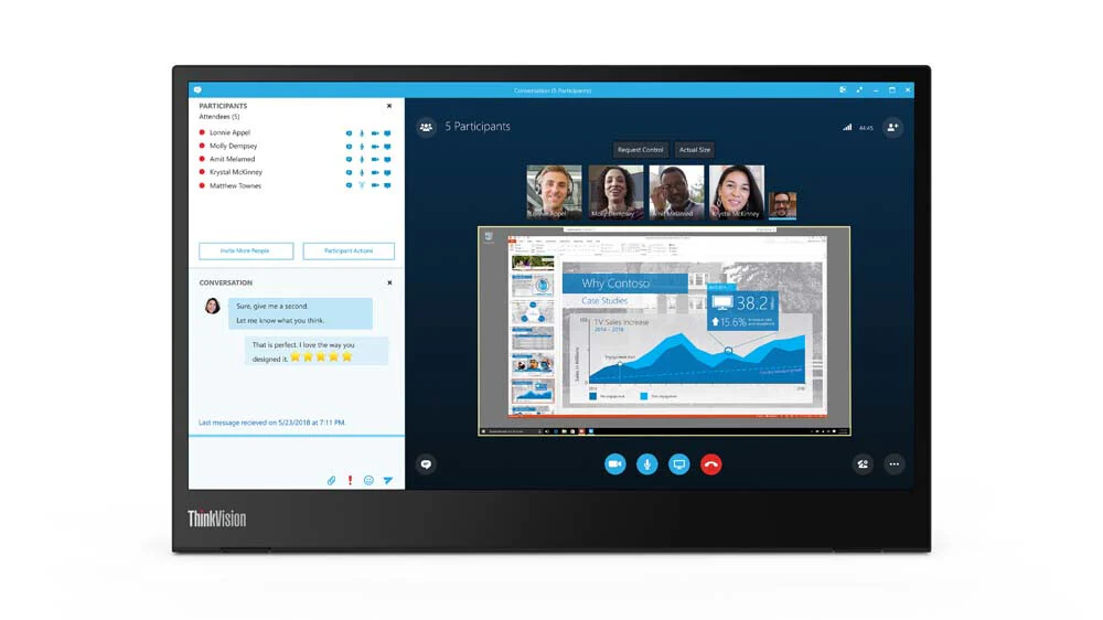 Lenovo ThinkVision M14 - 35.6 cm (14") - 1920 x 1080 pixels FHD LED Monitor