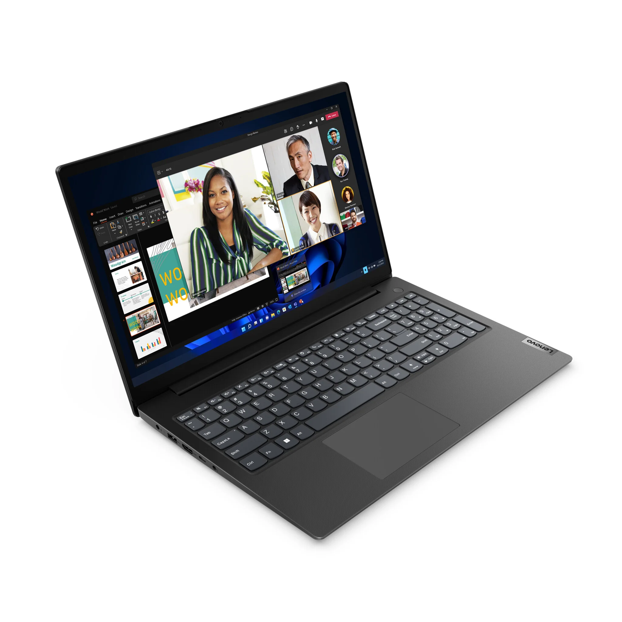 Lenovo V V15 Laptop - 39.6 cm (15.6") - Intel® Core™ i3-1315U - 8 GB DDR4-SDRAM - 256 GB SSD - Wi-Fi 5 - Windows 11 Home - Black - Image 2
