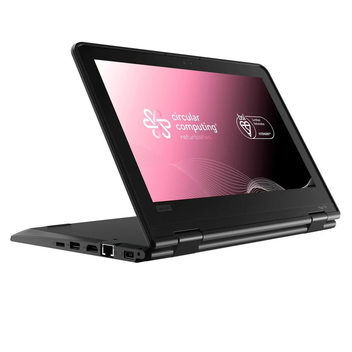 Lenovo Yoga 11e Laptop - 29.5 cm (11.6") - Touchscreen -  Intel Celeron - 8 GB DDR5-SDRAM - 128 GB SSD - Wi-Fi 5 (802.11ax) - Windows 11 Pro - Black - Refurbished - Image 2