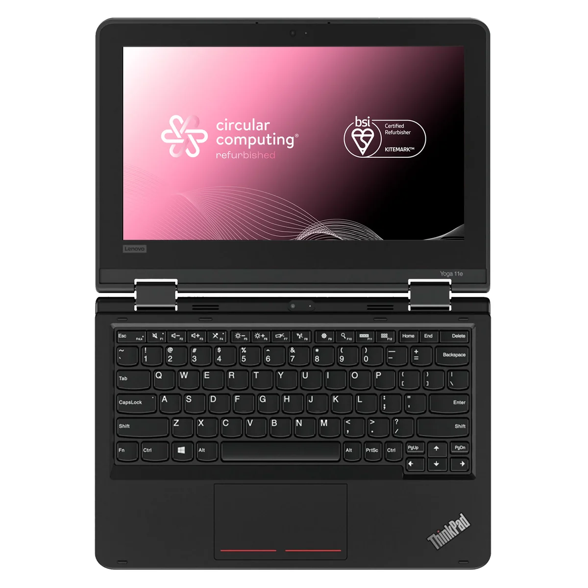 Lenovo Yoga 11e Laptop - 29.5 cm (11.6") - Touchscreen -  Intel Celeron - 8 GB DDR5-SDRAM - 128 GB SSD - Wi-Fi 5 (802.11ax) - Windows 11 Pro - Black - Refurbished - Image 3