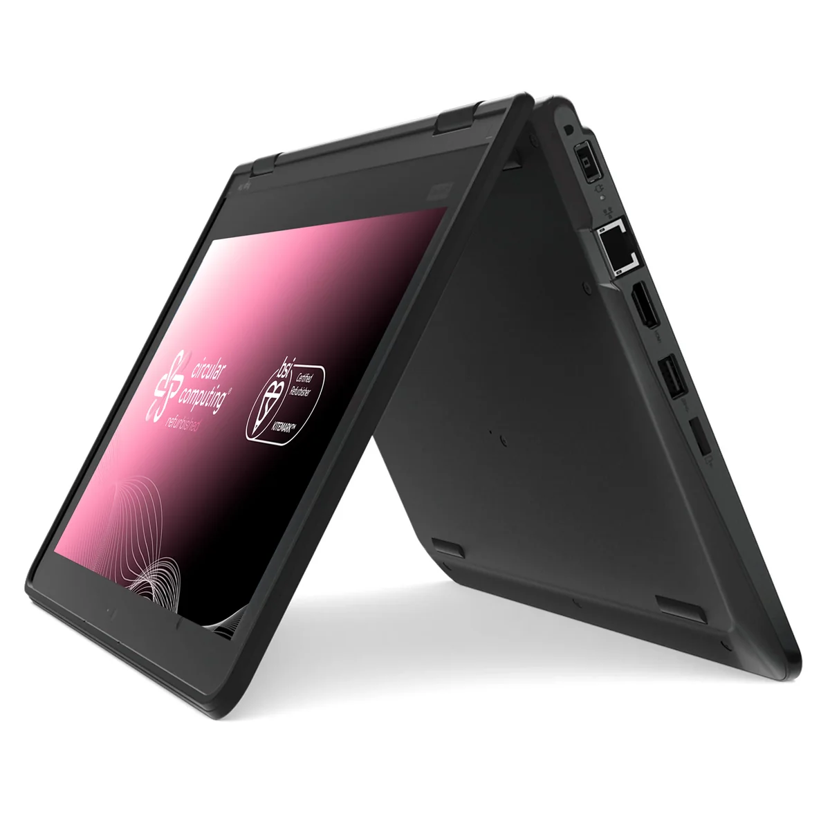 Lenovo Yoga 11e Laptop - 29.5 cm (11.6") - Touchscreen -  Intel Celeron - 8 GB DDR5-SDRAM - 128 GB SSD - Wi-Fi 5 (802.11ax) - Windows 11 Pro - Black - Refurbished - Image 5