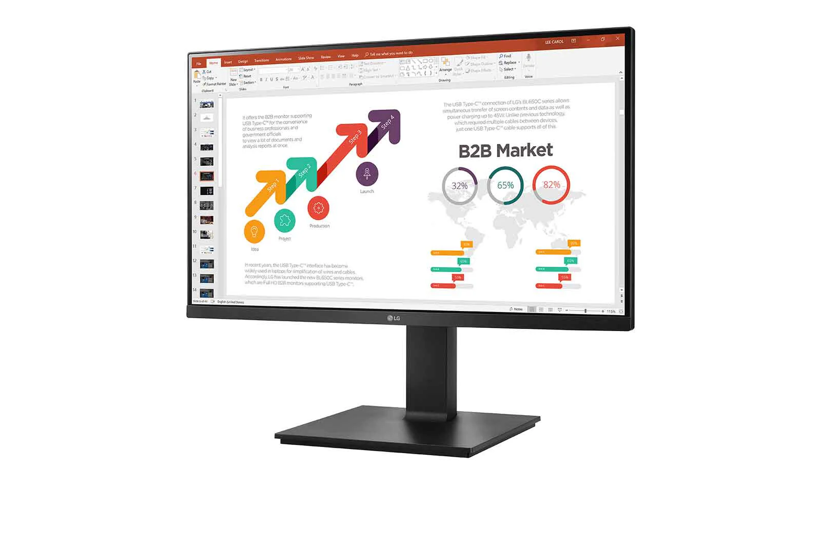 LG 24BP45SP-B - 60.5 cm (23.8") - 1920 x 1080 pixels FHD LED Monitor - Image 2