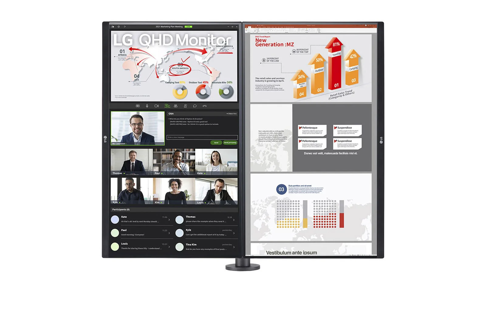 LG 27QP88DP-BS - 68.6 cm (27") 2560 x 1440 pixels Quad HD Dual Monitor with Daisy Chain - Image 3