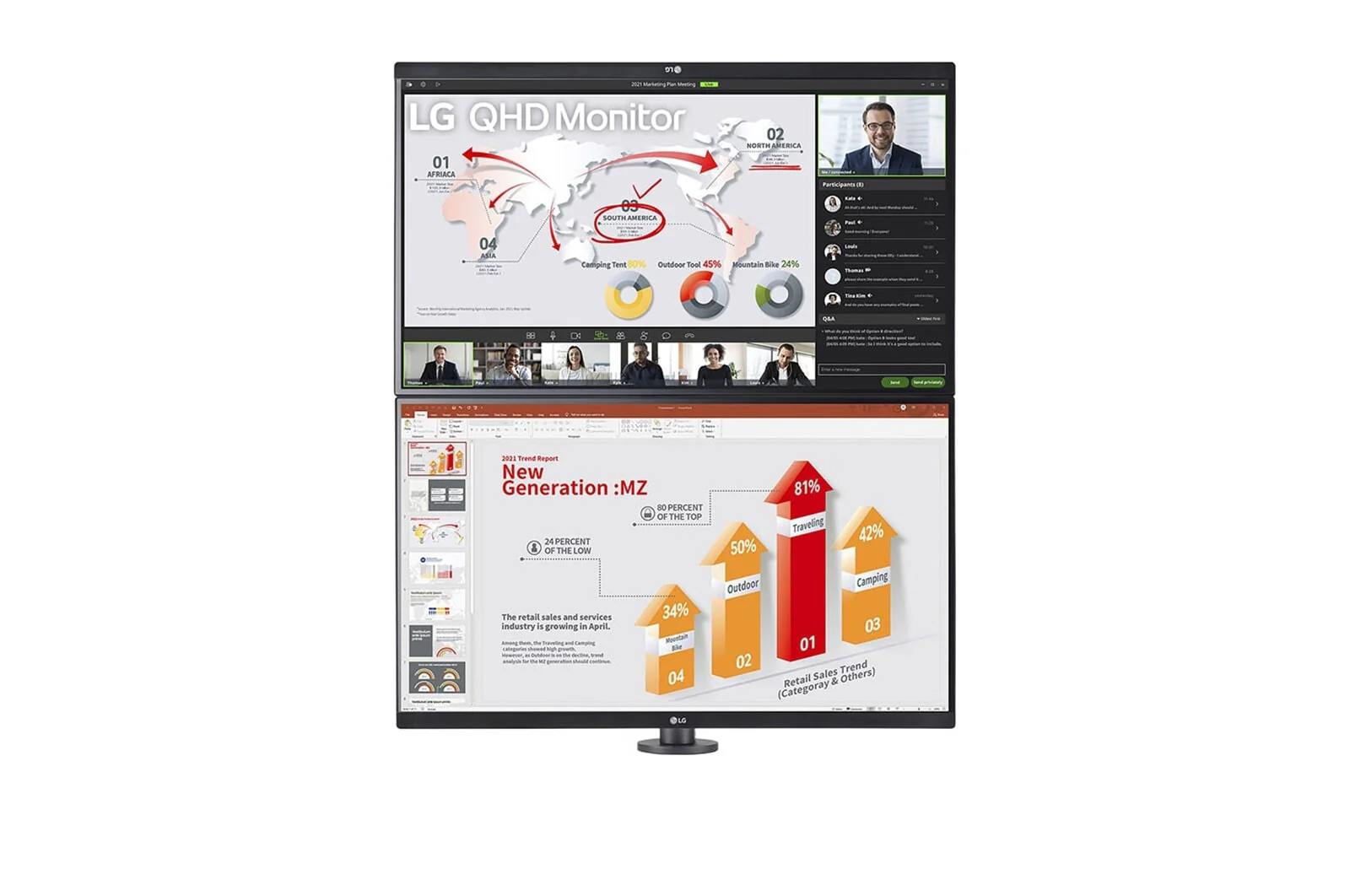 LG 27QP88DP-BS - 68.6 cm (27") 2560 x 1440 pixels Quad HD Dual Monitor with Daisy Chain - Image 4