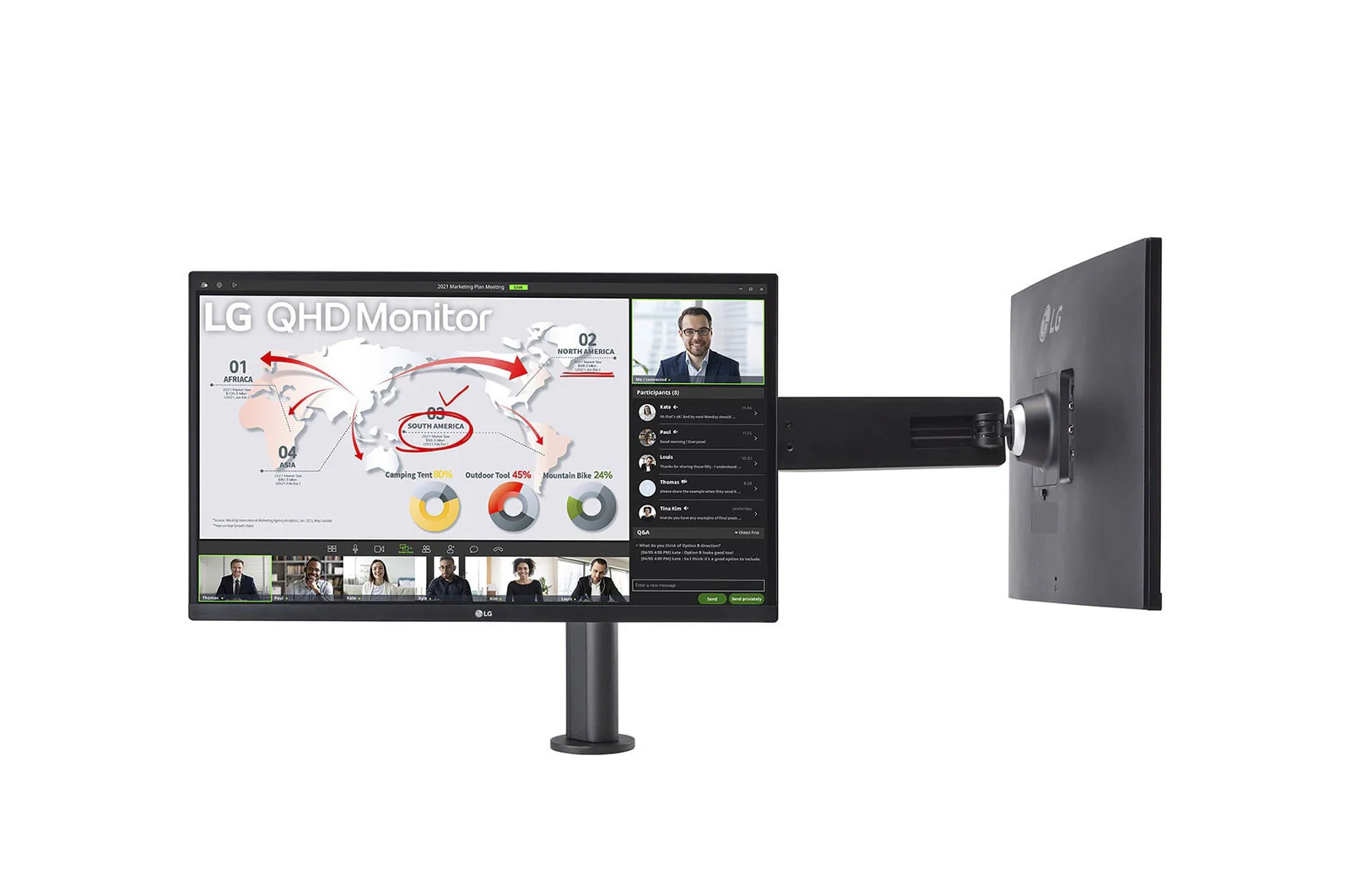 LG 27QP88DP-BS - 68.6 cm (27") 2560 x 1440 pixels Quad HD Dual Monitor with Daisy Chain - Image 5