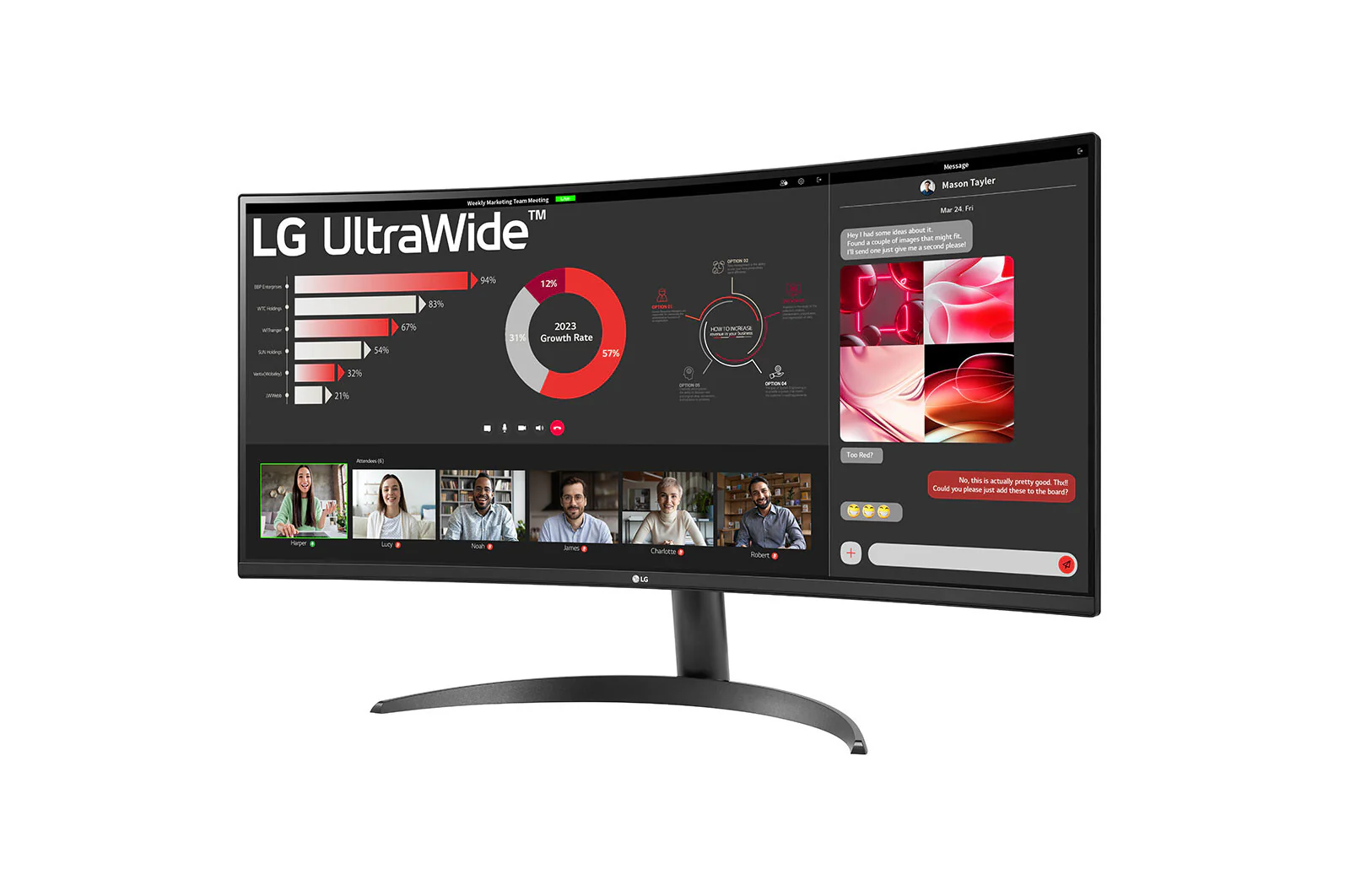 LG 34WR50QC-B - 86.4 cm (34") - 3440 x 1440 pixels UltraWide QHD LCD Monitor - Image 2