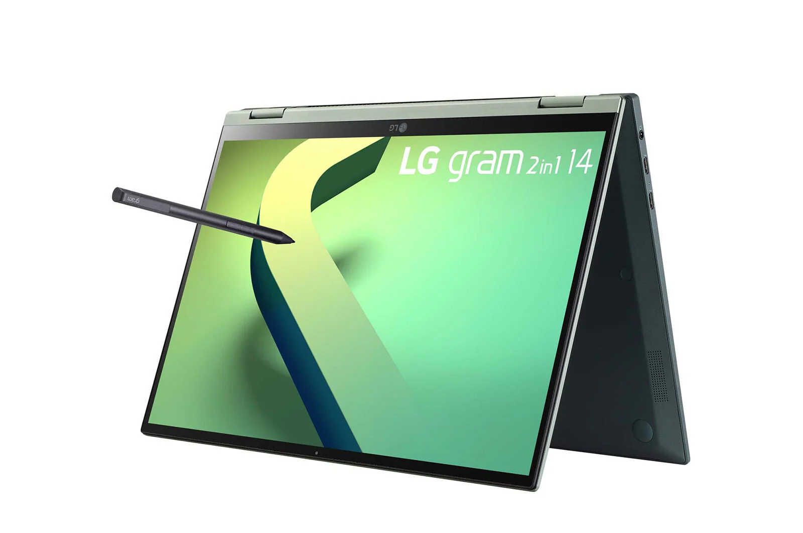 LG Gram 14T90Q Hybrid (2-in-1) - 35.6 cm (14") - Touchscreen - Intel® Core™ i7-1260P - 16 GB LPDDR5-SDRAM - 1 TB SSD - Wi-Fi 6E - Windows 11 Home - Green - Image 4