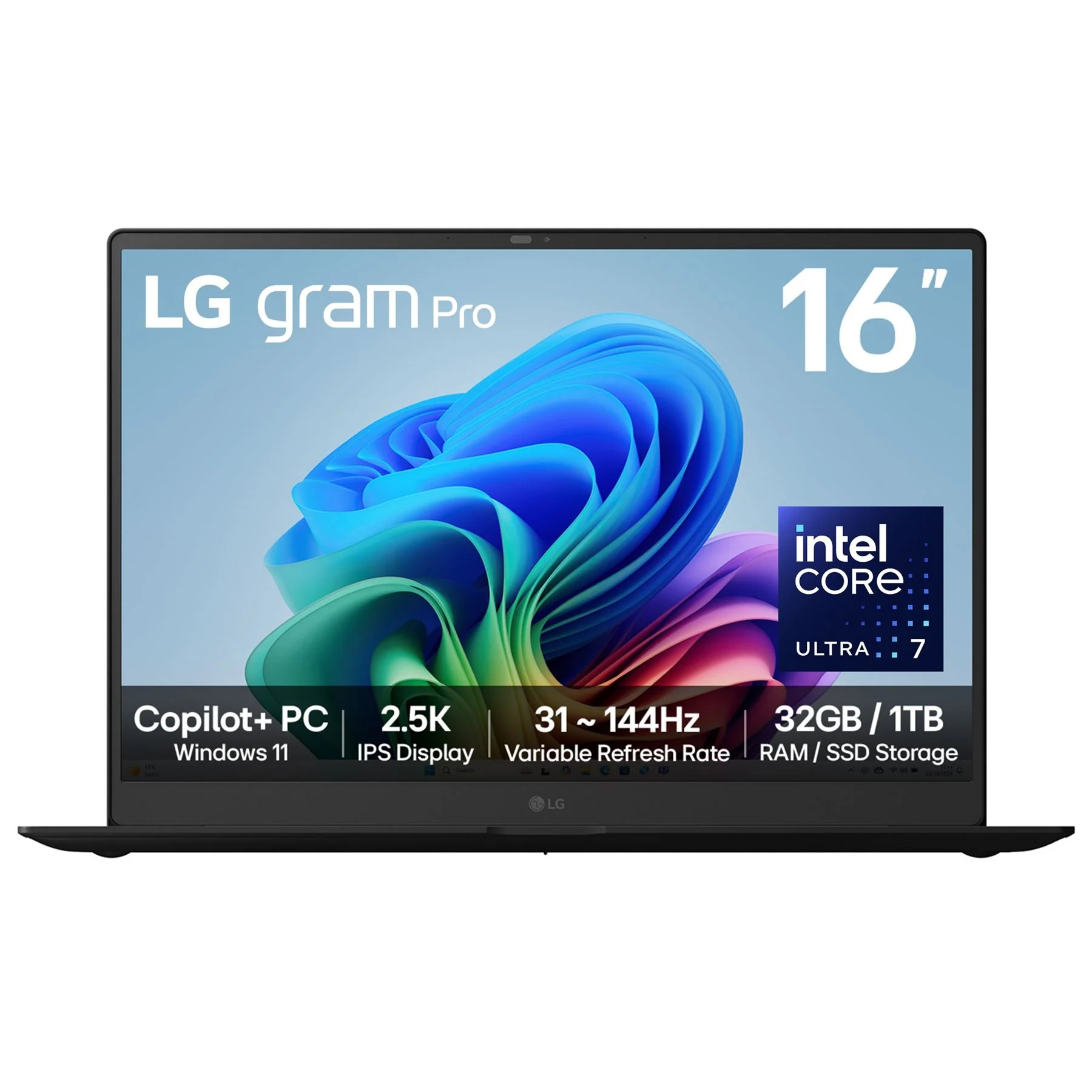 LG Gram Pro AI Laptop - 40.6 cm (16") - Intel Core Ultra 7 258V - 32 GB LPDDR5x-SDRAM - 1 TB SSD - Wi-Fi 7 - Windows 11 Home - Metal Grey