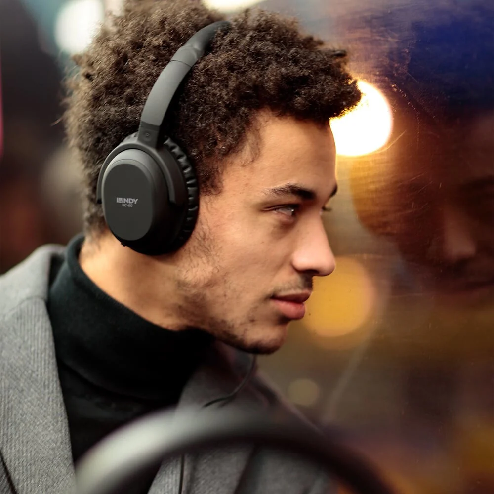 Lindy NC-60 - Wired Active Noise Cancelling Headphones in Black - Image 8