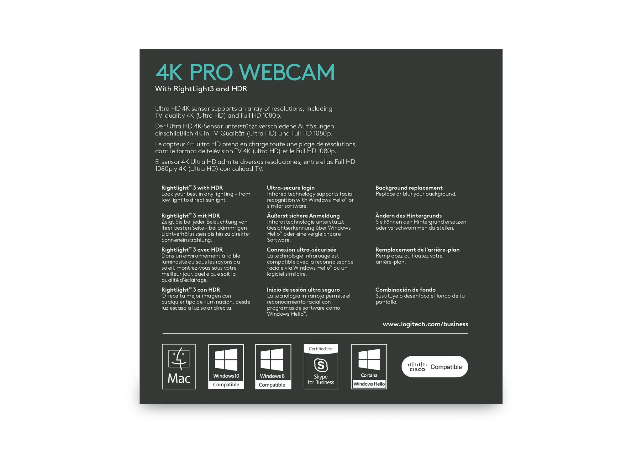 Logitech Brio Ultra HD Pro Business Webcam - Image 9