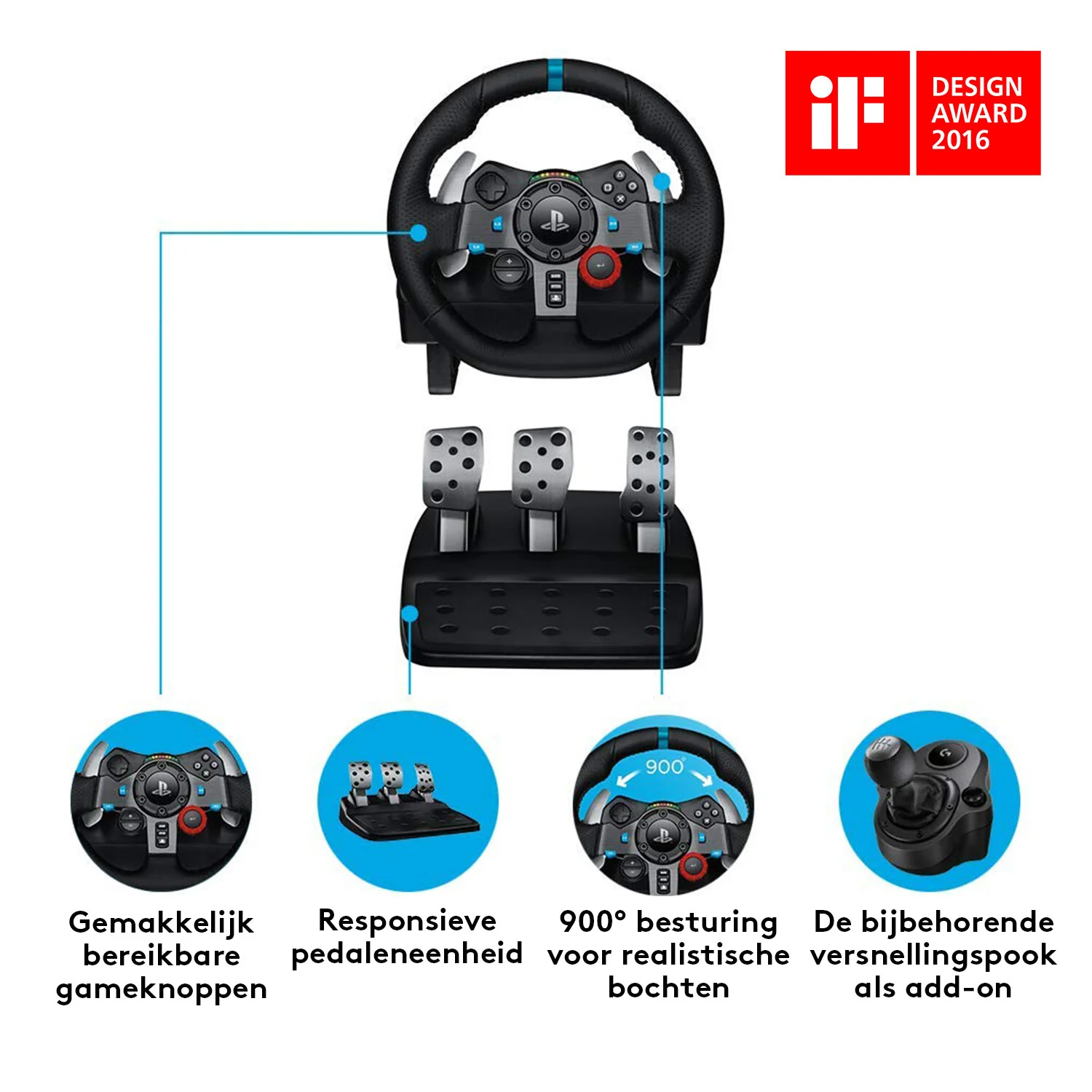Logitech G - G29 Driving Force Racing Wheel and Pedals for PC / PS5 / PS4 - Image 6