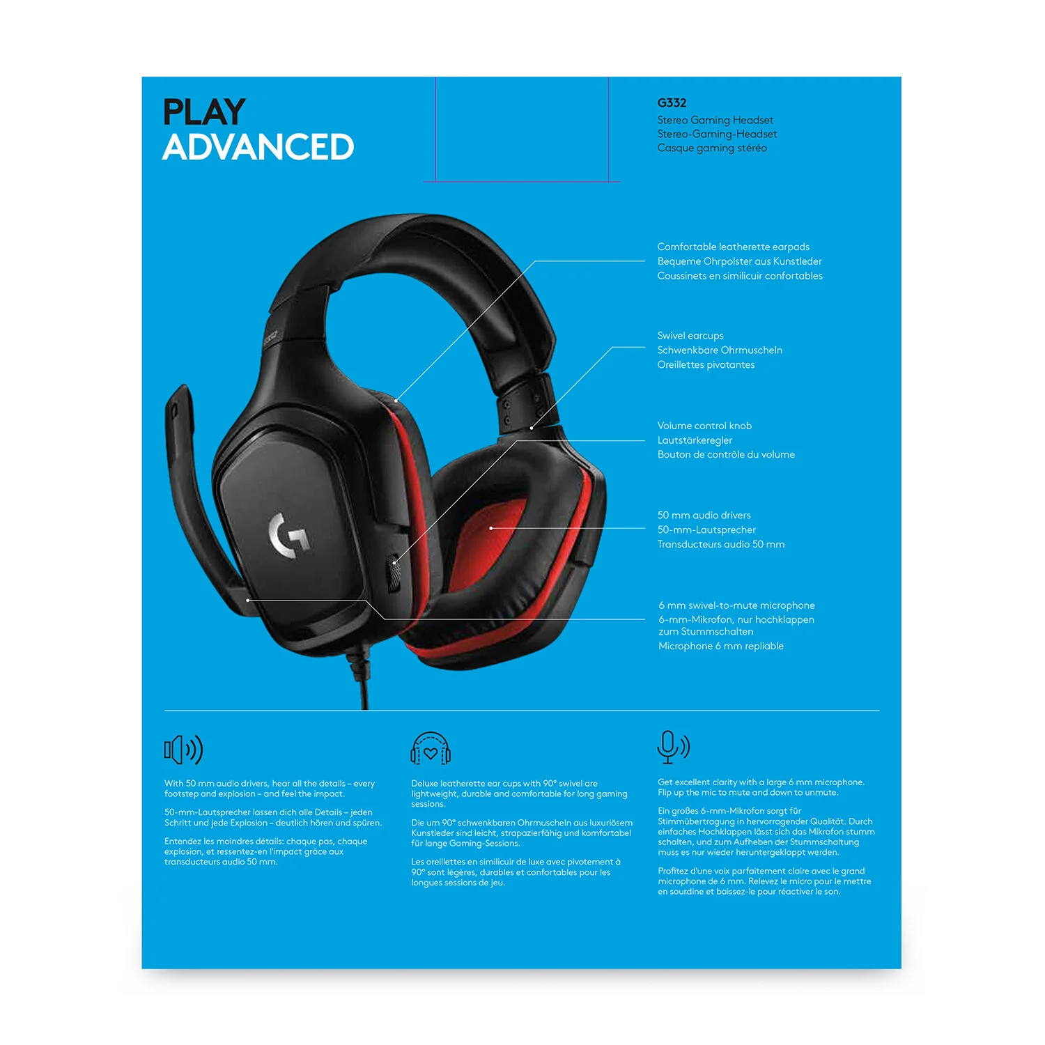 Logitech G - G332 Wired Gaming Headset - Image 6