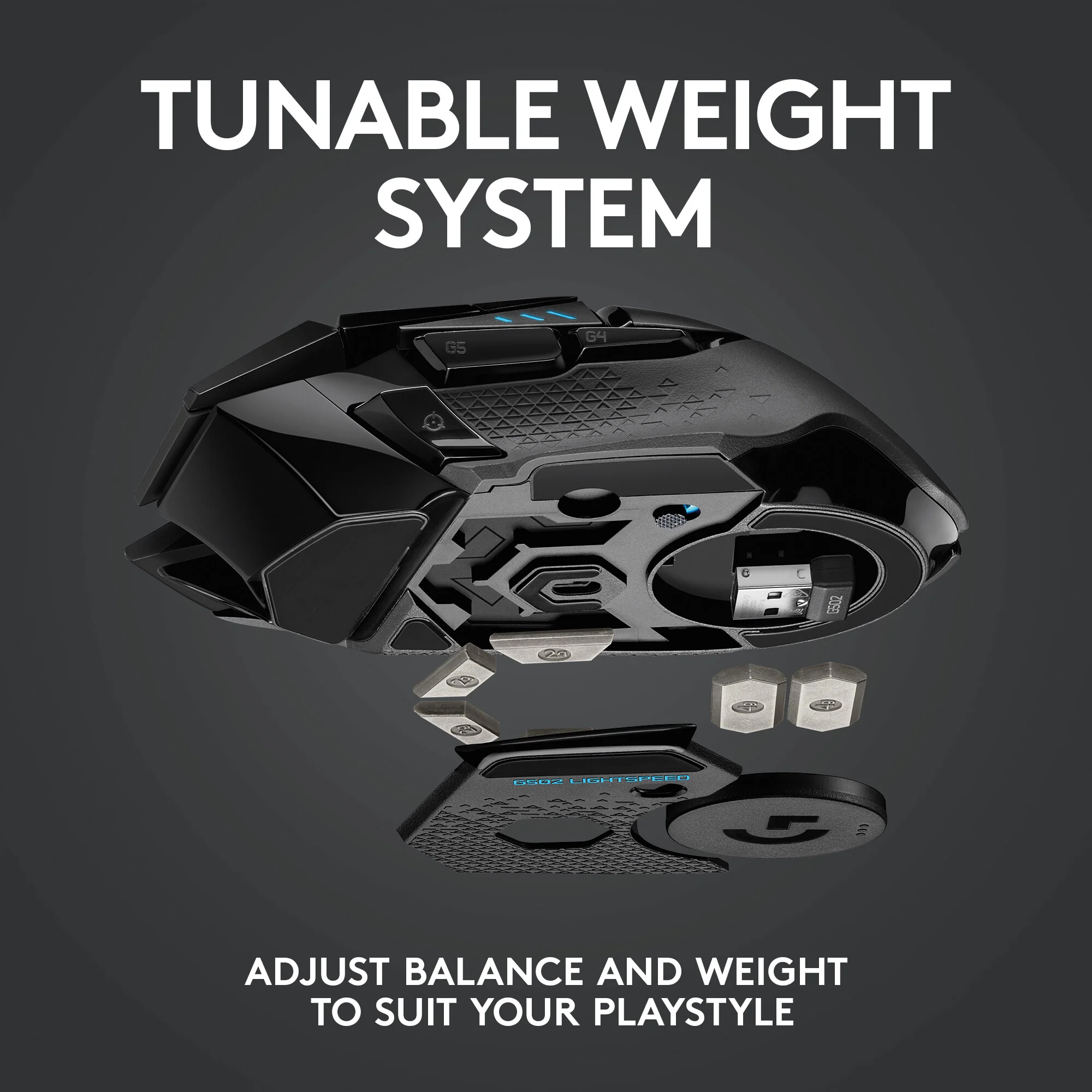 Logitech G - G502 LIGHTSPEED RF Wireless Gaming Mouse in Black - 25,600 DPI - Image 7