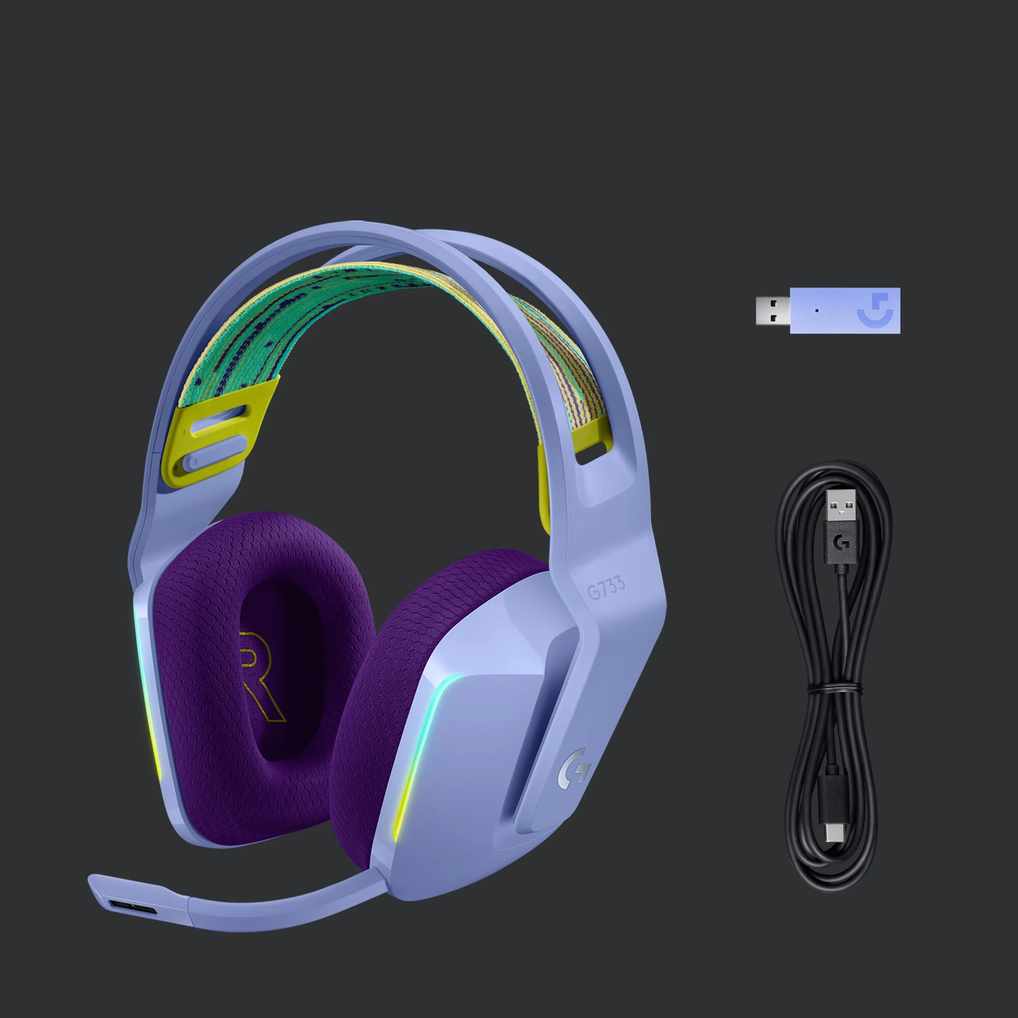Logitech G - G733 LIGHTSPEED Wireless RGB Gaming Headset in Lilac - Image 6