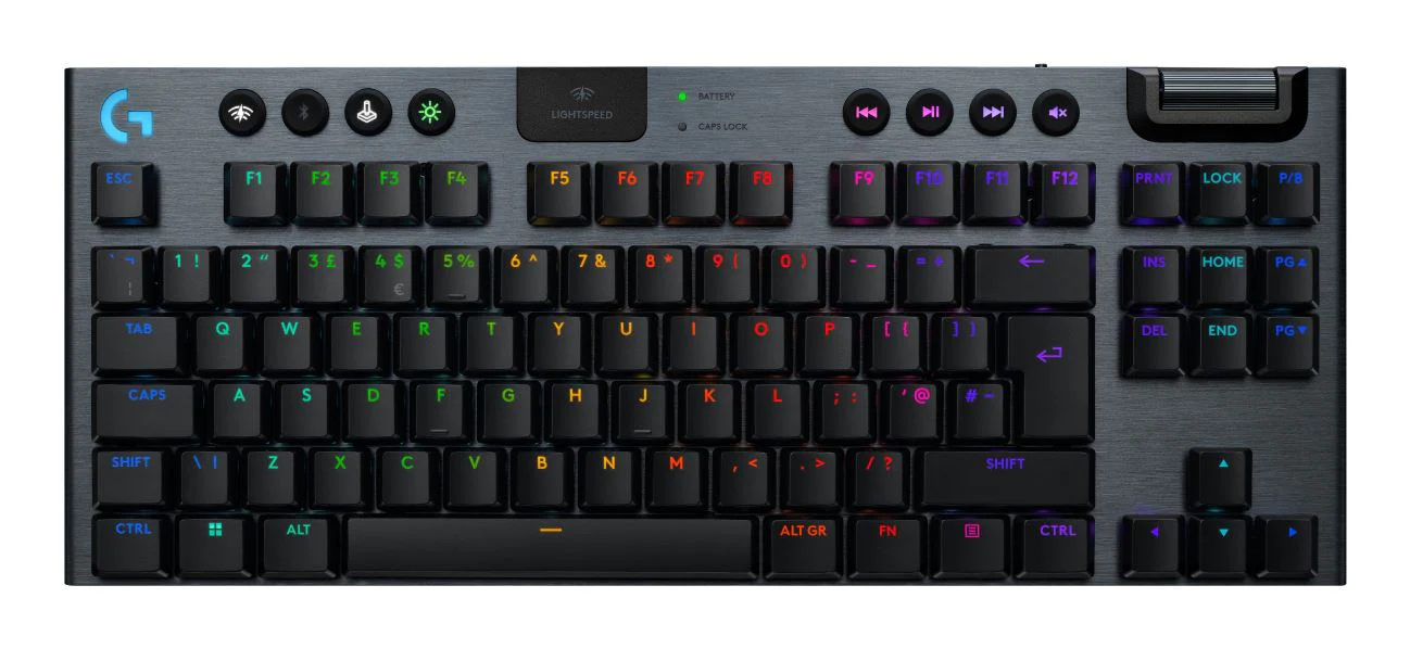 Logitech G915 X LIGHTSPEED TKL - USB + RF Wireless + Bluetooth Gaming Keyboard in Black (QWERTY UK English)