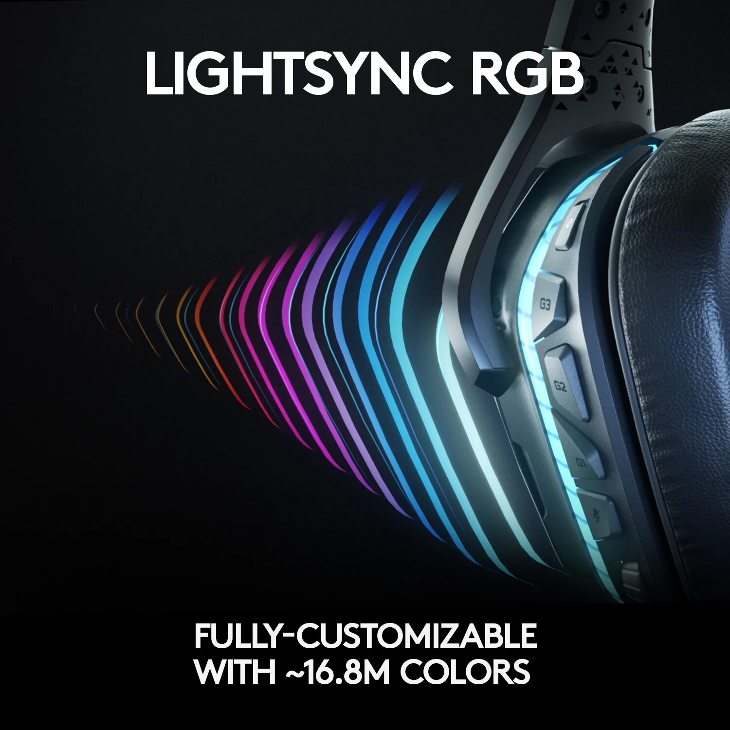 Logitech G - G935 LIGHTSYNC Wireless 7.1 Surround Sound  Gaming Headset in Black - Image 12