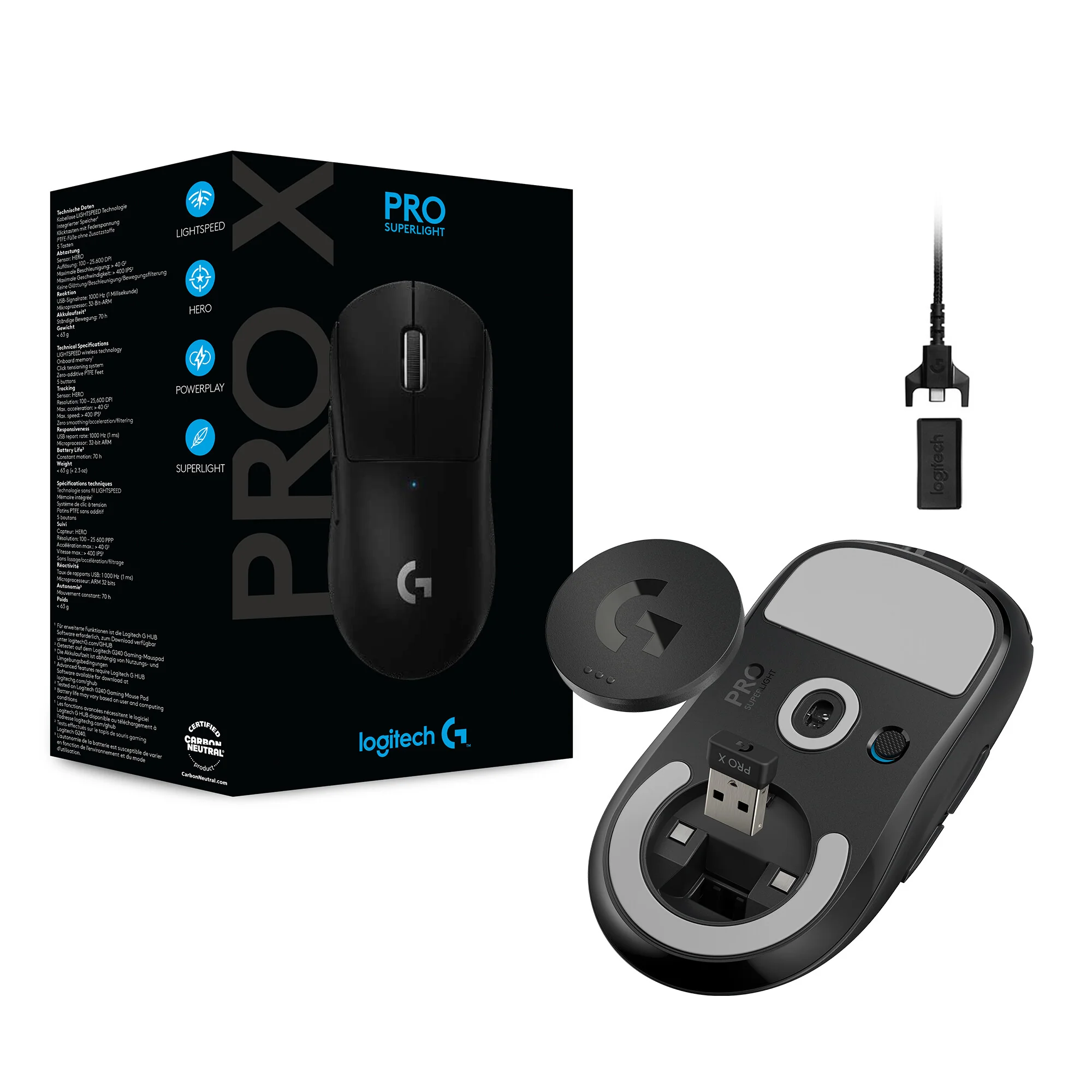 Logitech G - PRO X SUPERLIGHT RF Wireless Gaming Mouse - 25,600 DPI - Image 2