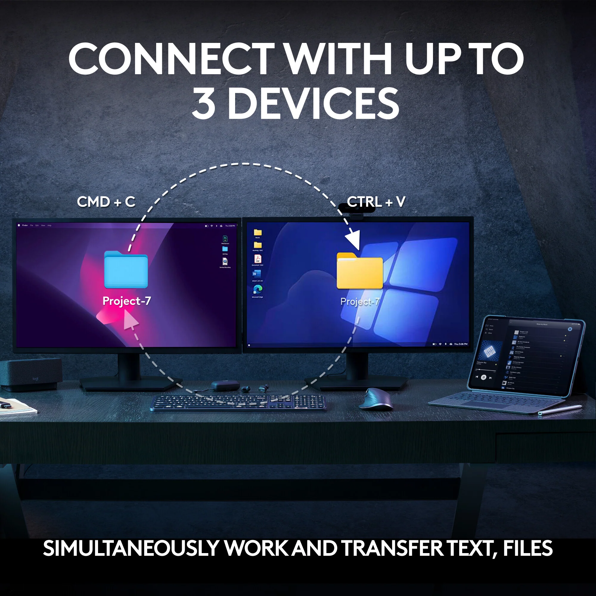 Logitech MX Keys S Combo -  RF Wireless + Bluetooth Mouse + Wireless QWERTY US International Keyboard - Image 16